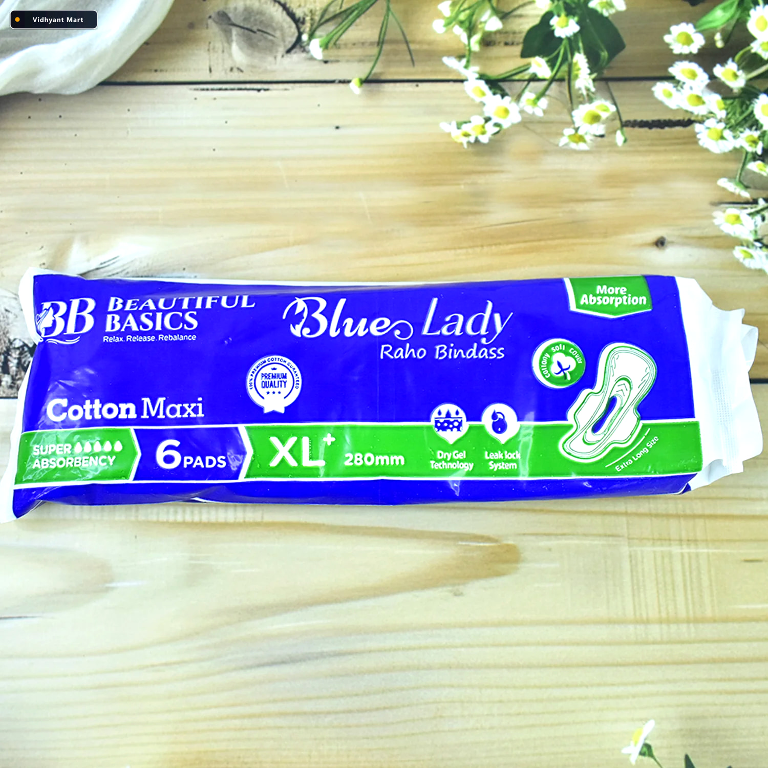 Vidhyant Mart Blue Lady Xl Sanitary Pads 280mm Heavy Flow Protec 1