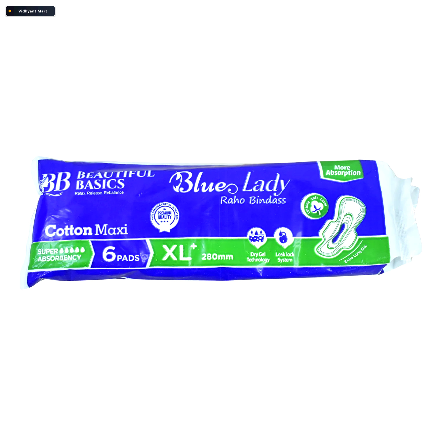 Vidhyant Mart Blue Lady Xl Sanitary Pads 280mm Heavy Flow Protec 4