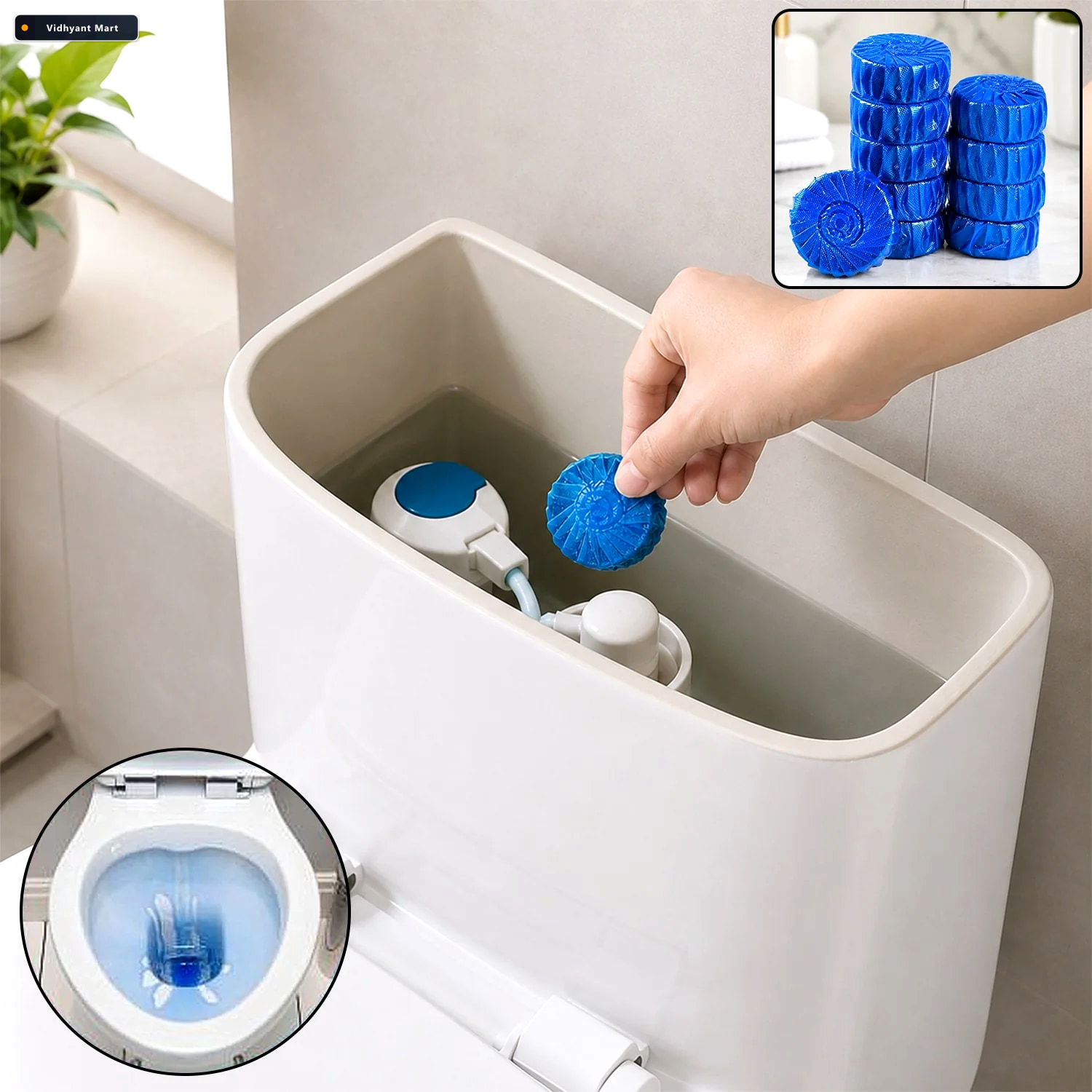 Vidhyant Mart Blue Toilet Cleaner Tablets For Automatic Toilet B 1