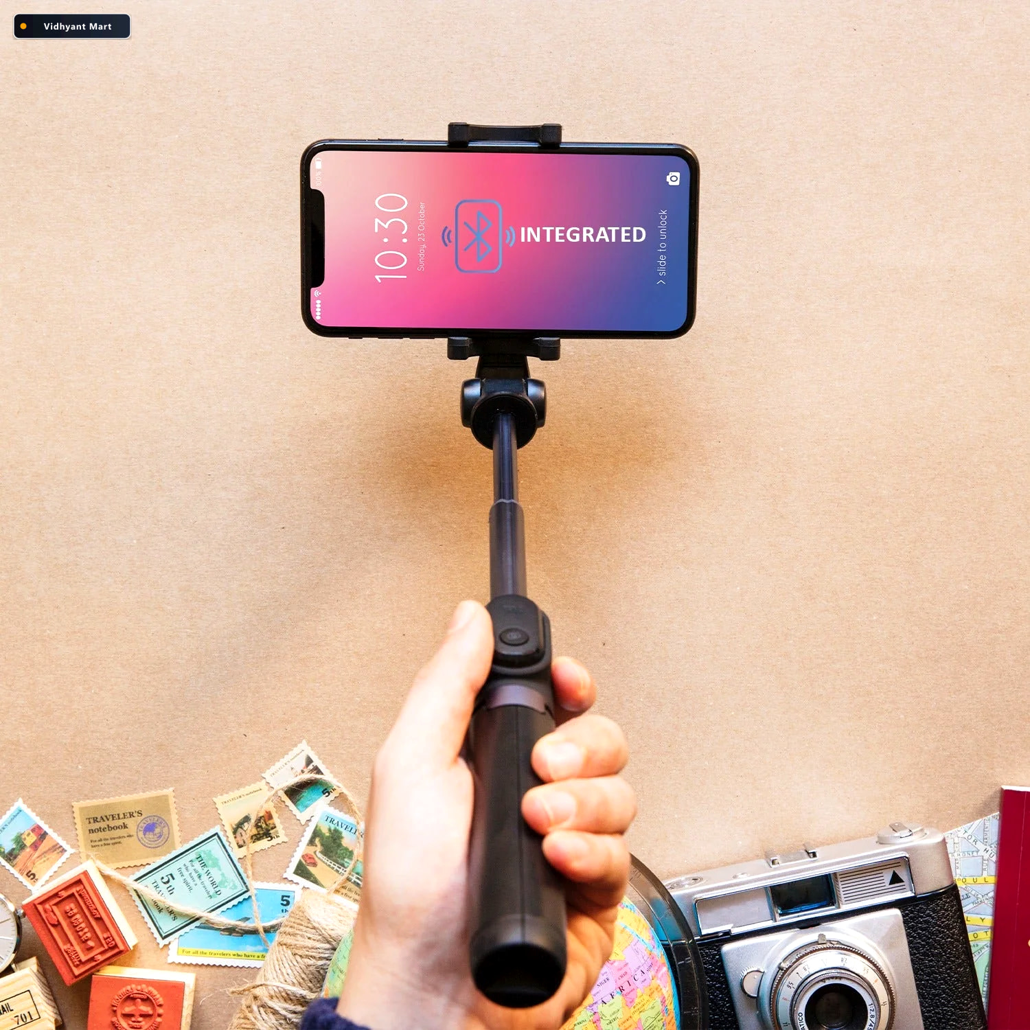 Vidhyant Mart Bluetooth Selfie Stick Extendable Phone Tripod Sta 1
