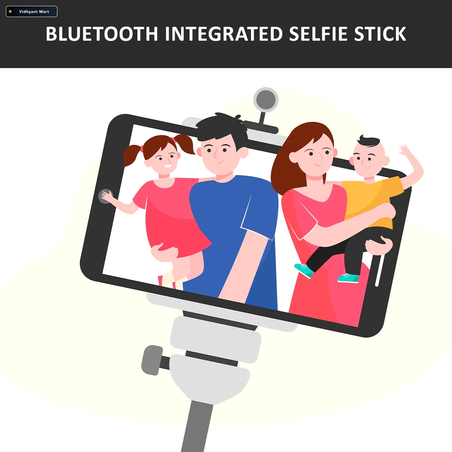 Vidhyant Mart Bluetooth Selfie Stick Extendable Phone Tripod Sta 4