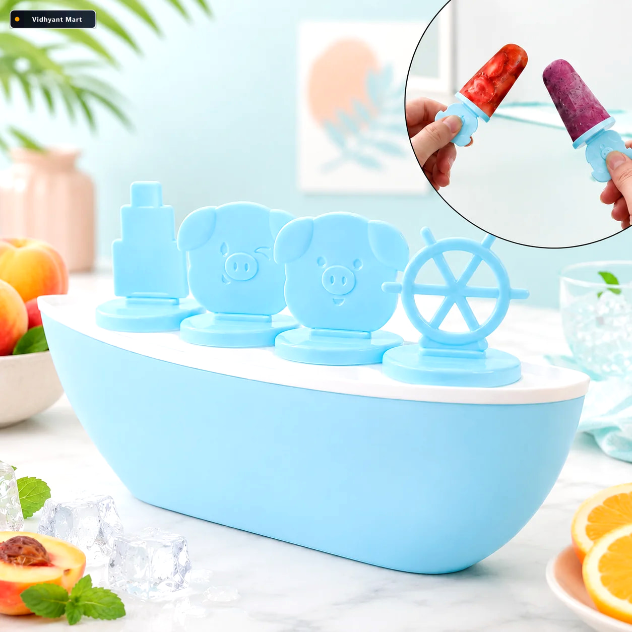 Vidhyant Mart Boat Shaped Ice Cream Mould For Kids With Piggy Wh 1