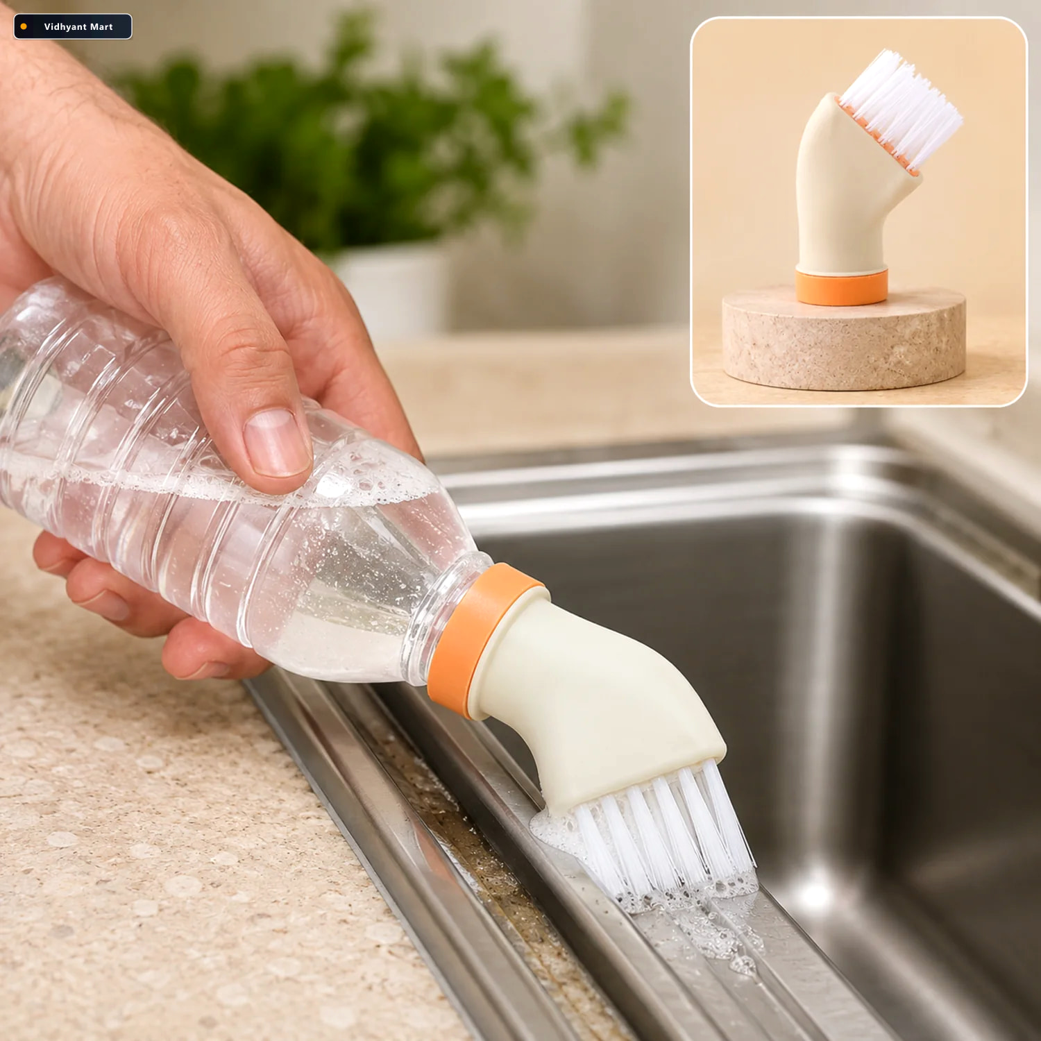 Vidhyant Mart Bottle Attachable Cleaning Brush Ergonomic Deep Sc 1