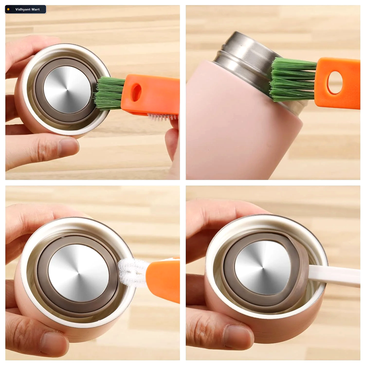 Vidhyant Mart Bottle Cleaning Brush 3 In 1 Multifunctional Spark 3