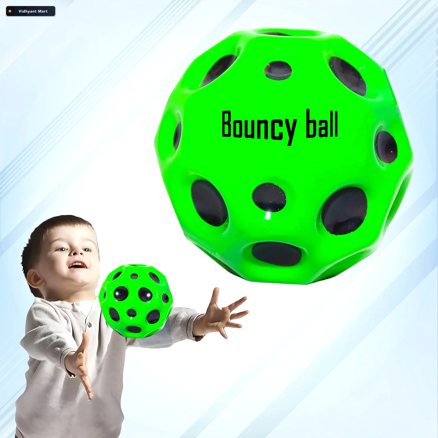 Vidhyant Mart Bouncy Ball For Kids High Bounce Moon Crater Toy P 1