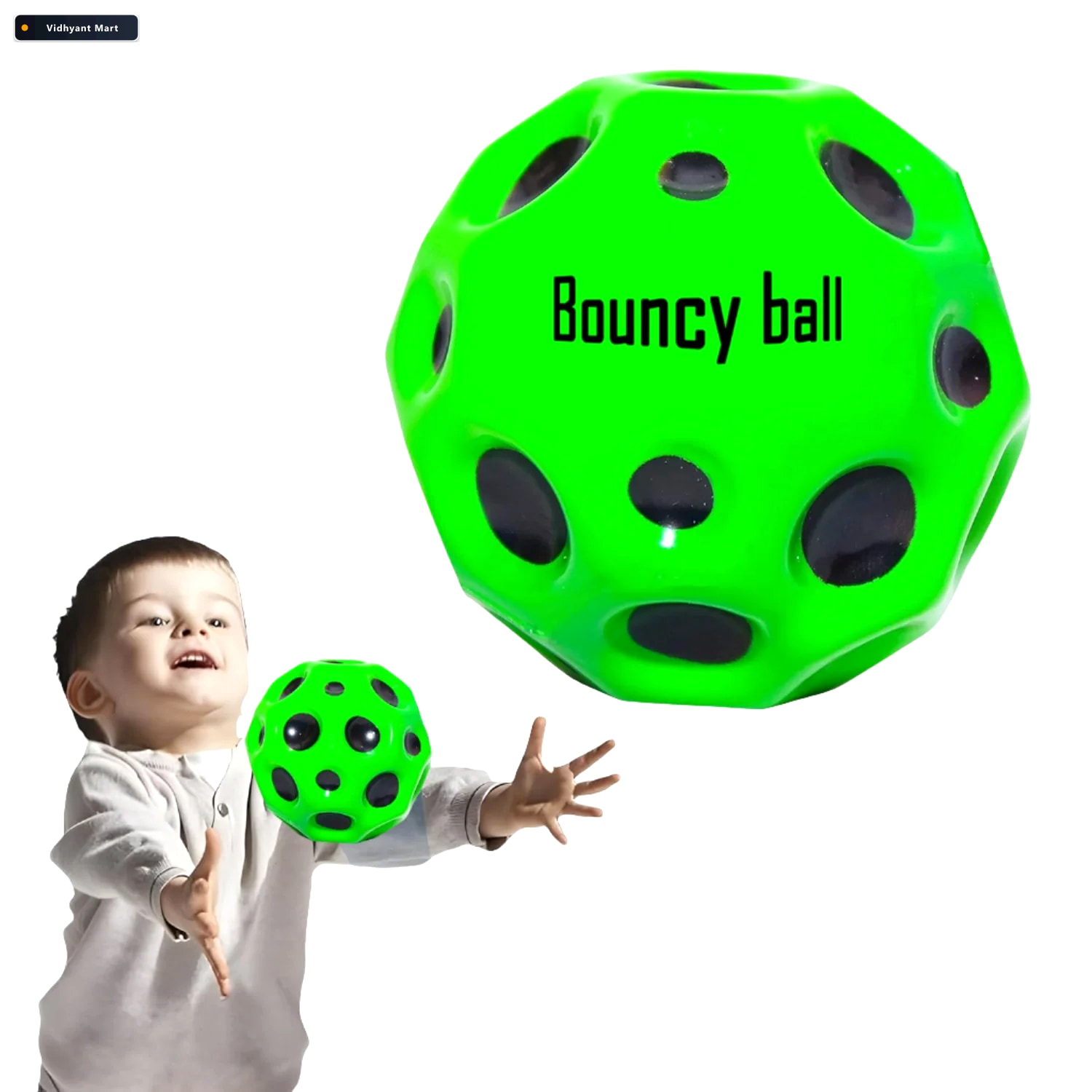 Vidhyant Mart Bouncy Ball For Kids High Bounce Moon Crater Toy P 4