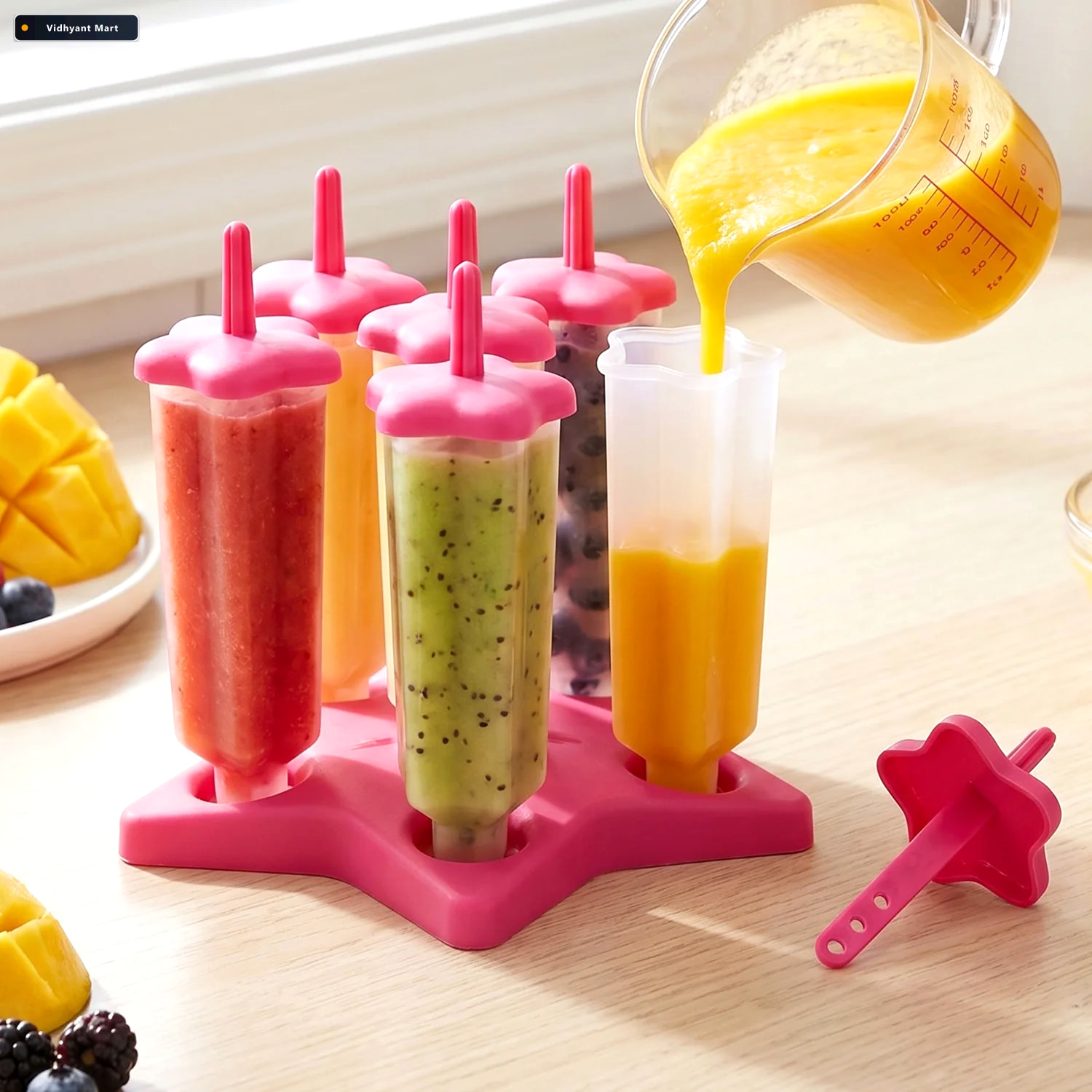 Vidhyant Mart Bpa Free Plastic Ice Cream Molds Set Of 6 With Lid 2