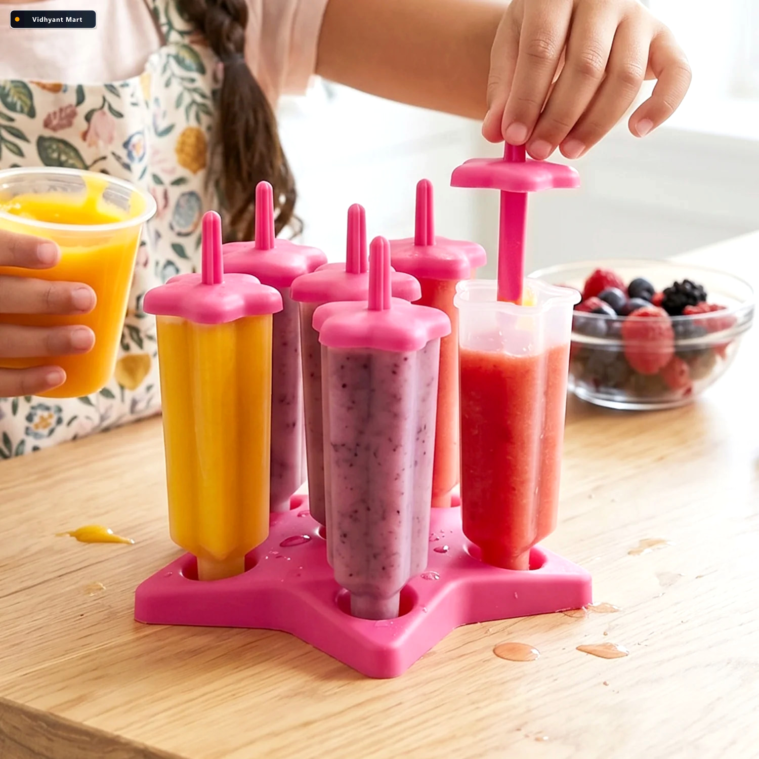 Vidhyant Mart Bpa Free Plastic Ice Cream Molds Set Of 6 With Lid 3