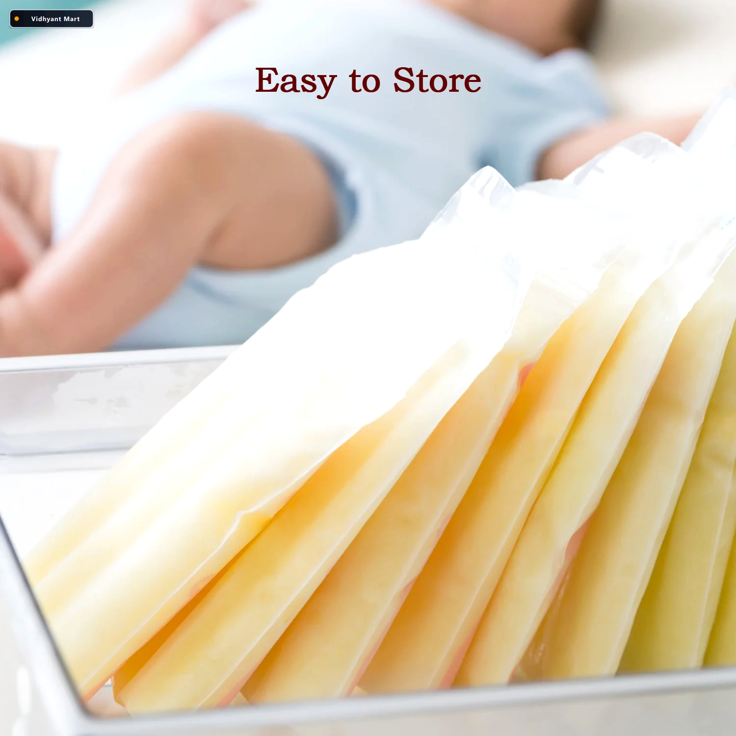 Vidhyant Mart Breastmilk Storage Bags Double Zipper Seal 60 Pcs 2