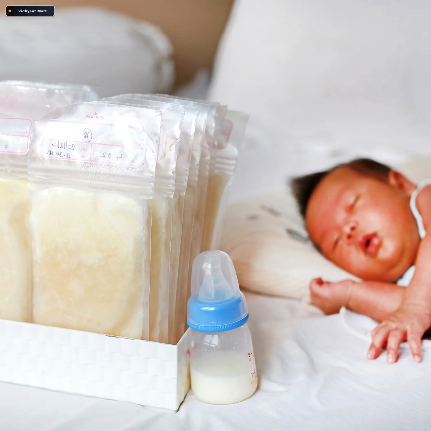 Vidhyant Mart Breastmilk Storage Bags Double Zipper Seal 60 Pcs 4