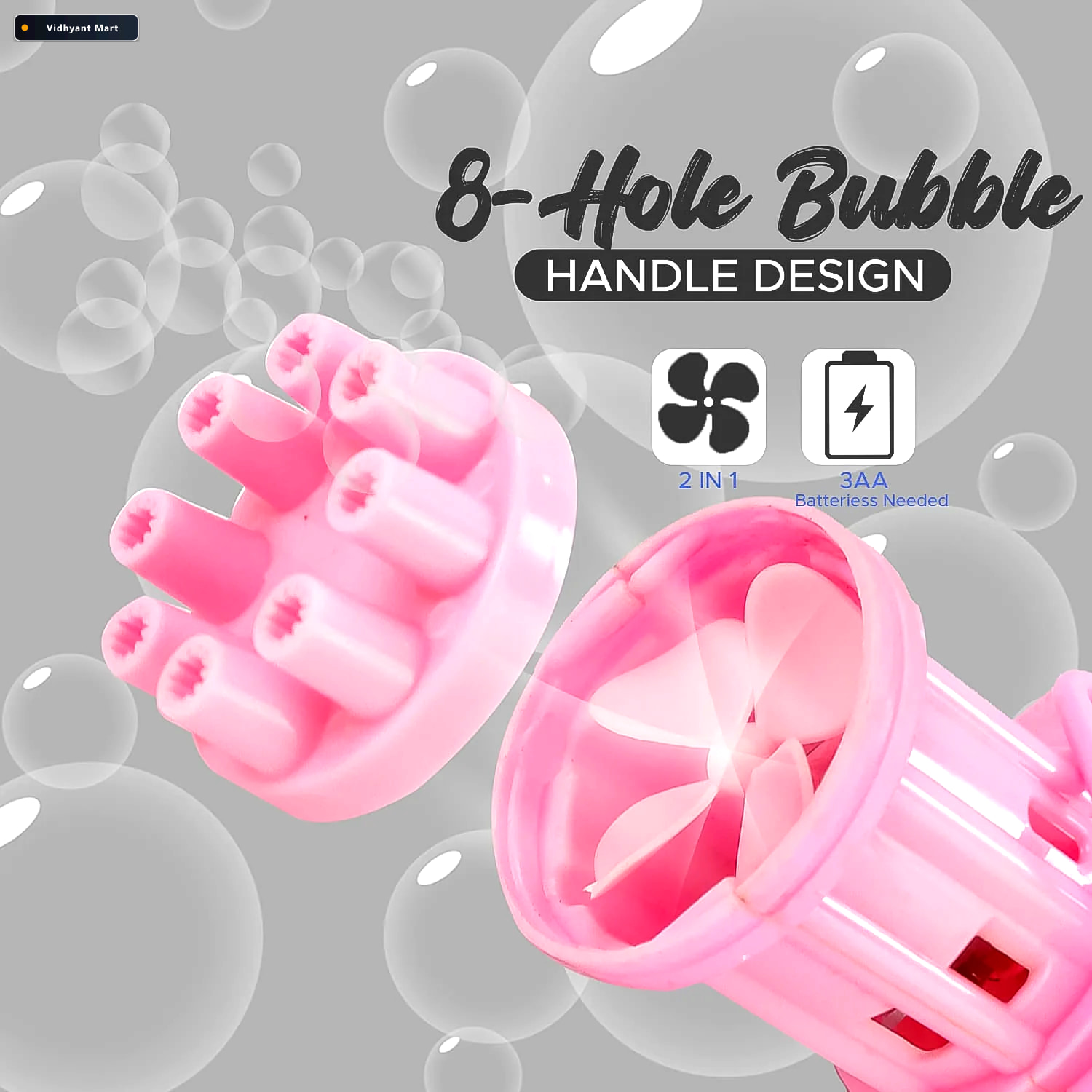 Vidhyant Mart Bubble Gun Toy 8 Hole Automatic Bubble Maker Play 2