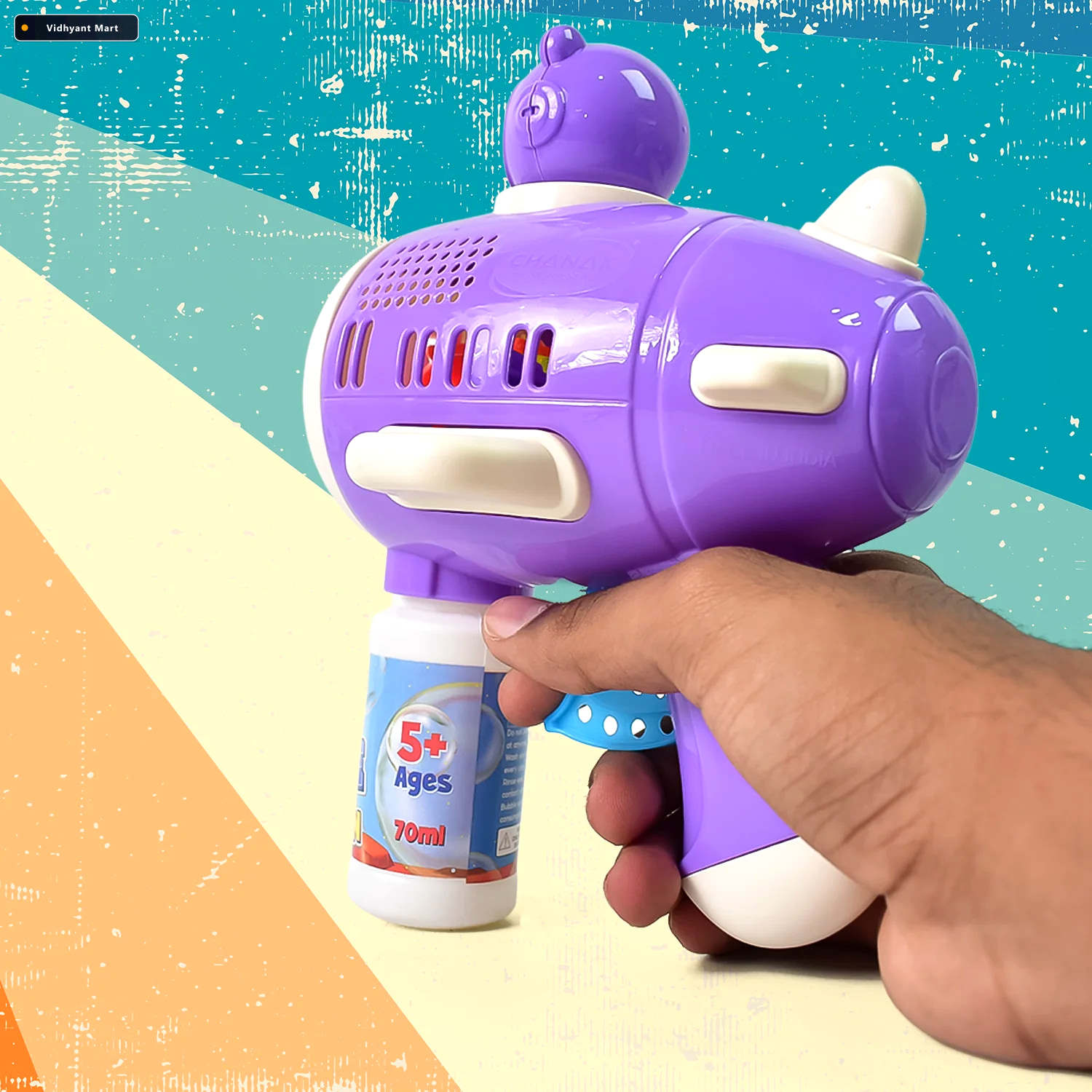 Vidhyant Mart Bubble Gun Toy Automatic Led Leak Proof Fun For Ki 2