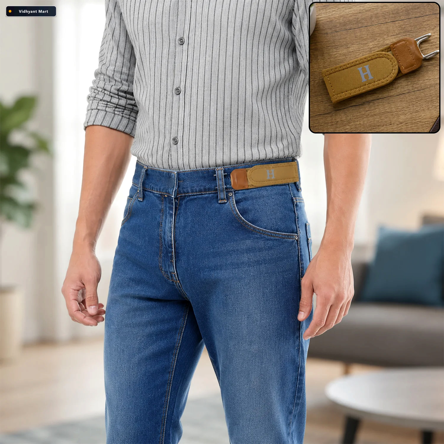 Vidhyant Mart Buckle Less Elastic Belt Invisible Stretch Waist B 1