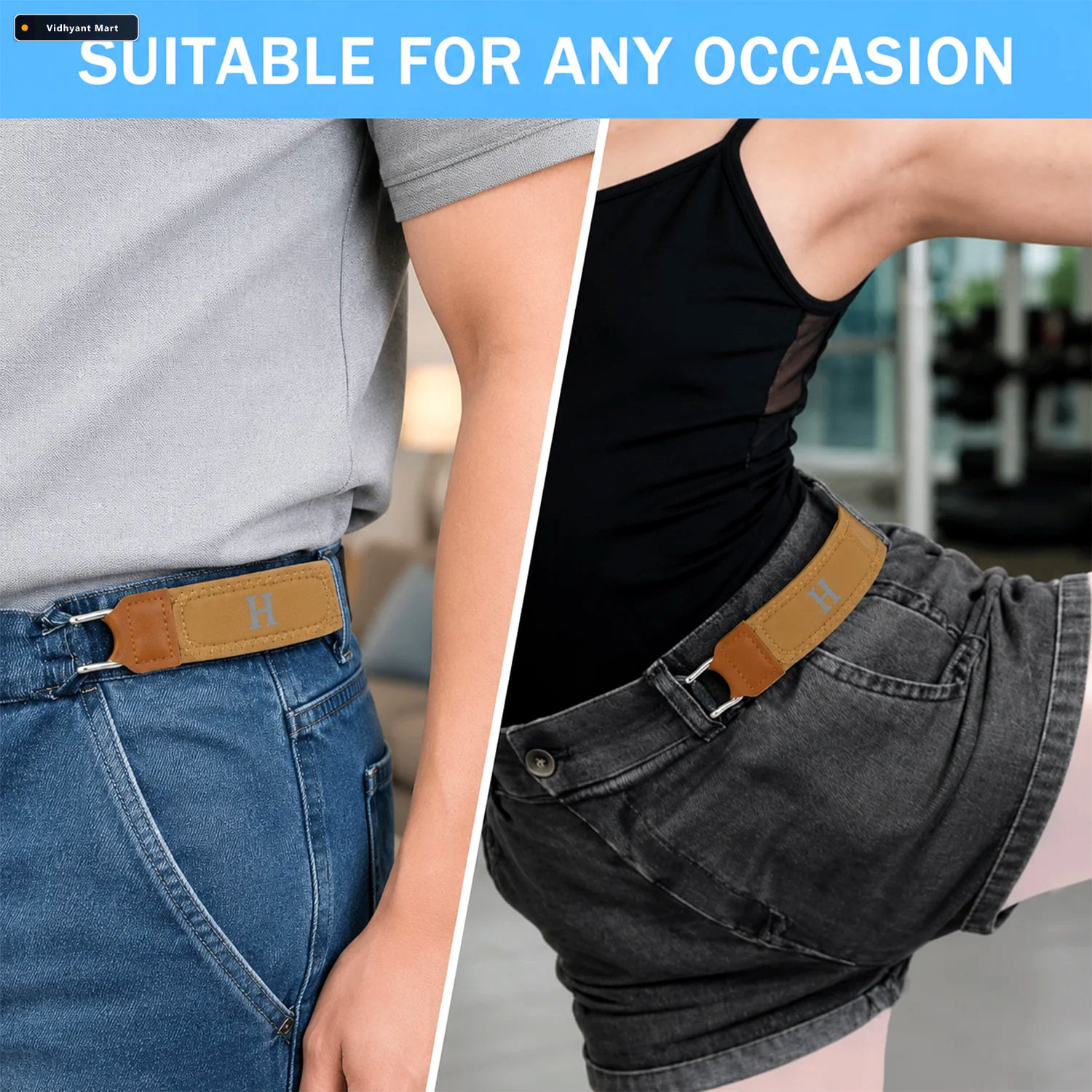Vidhyant Mart Buckle Less Elastic Belt Invisible Stretch Waist B 2