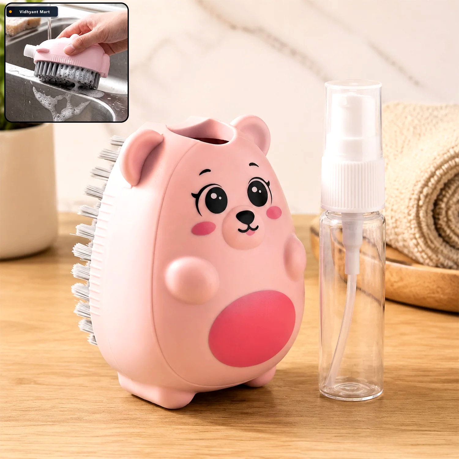 Vidhyant Mart Built In Soap Dispenser Cleaning Brush For Kitchen 1