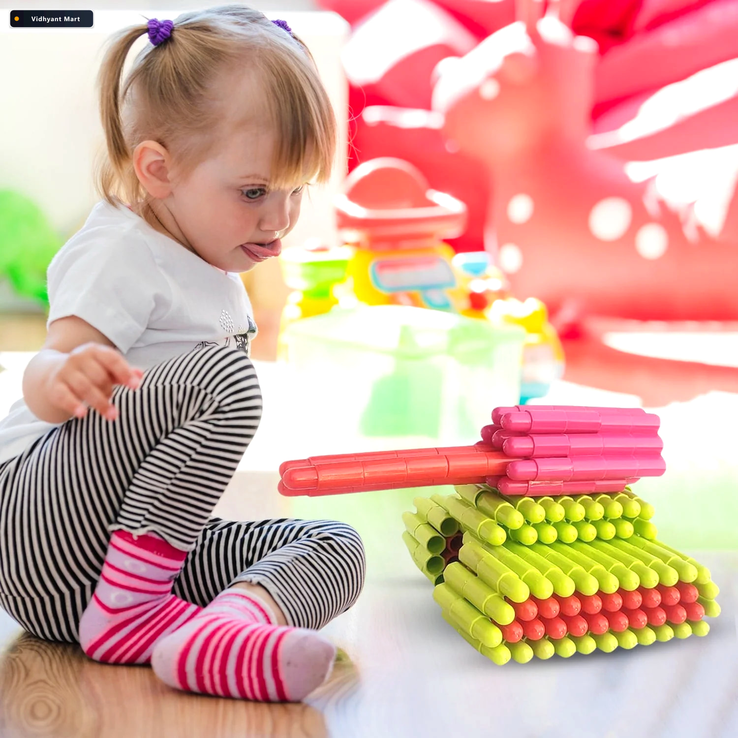 Vidhyant Mart Bullet Blocks For Kids Creative 88 Pc Building Set 4