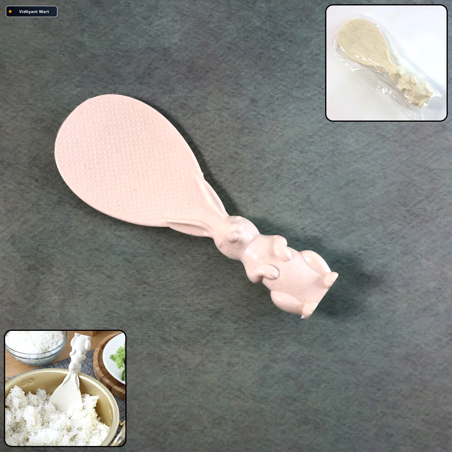Vidhyant Mart Bunny Handle Rice Serving Spoon Non Stick Ergonomi 2