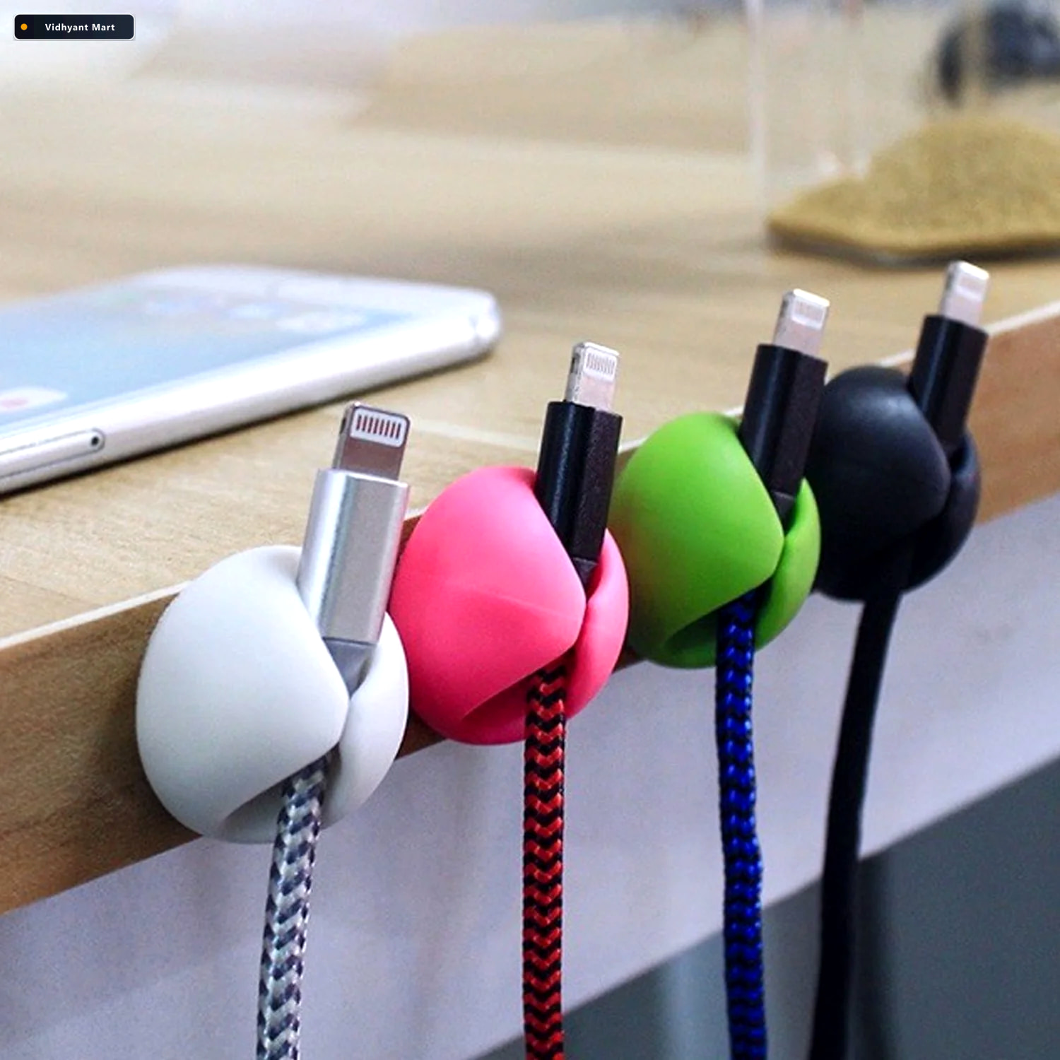 Vidhyant Mart Cable Organiser Clips Self Adhesive Wire Managemen 3