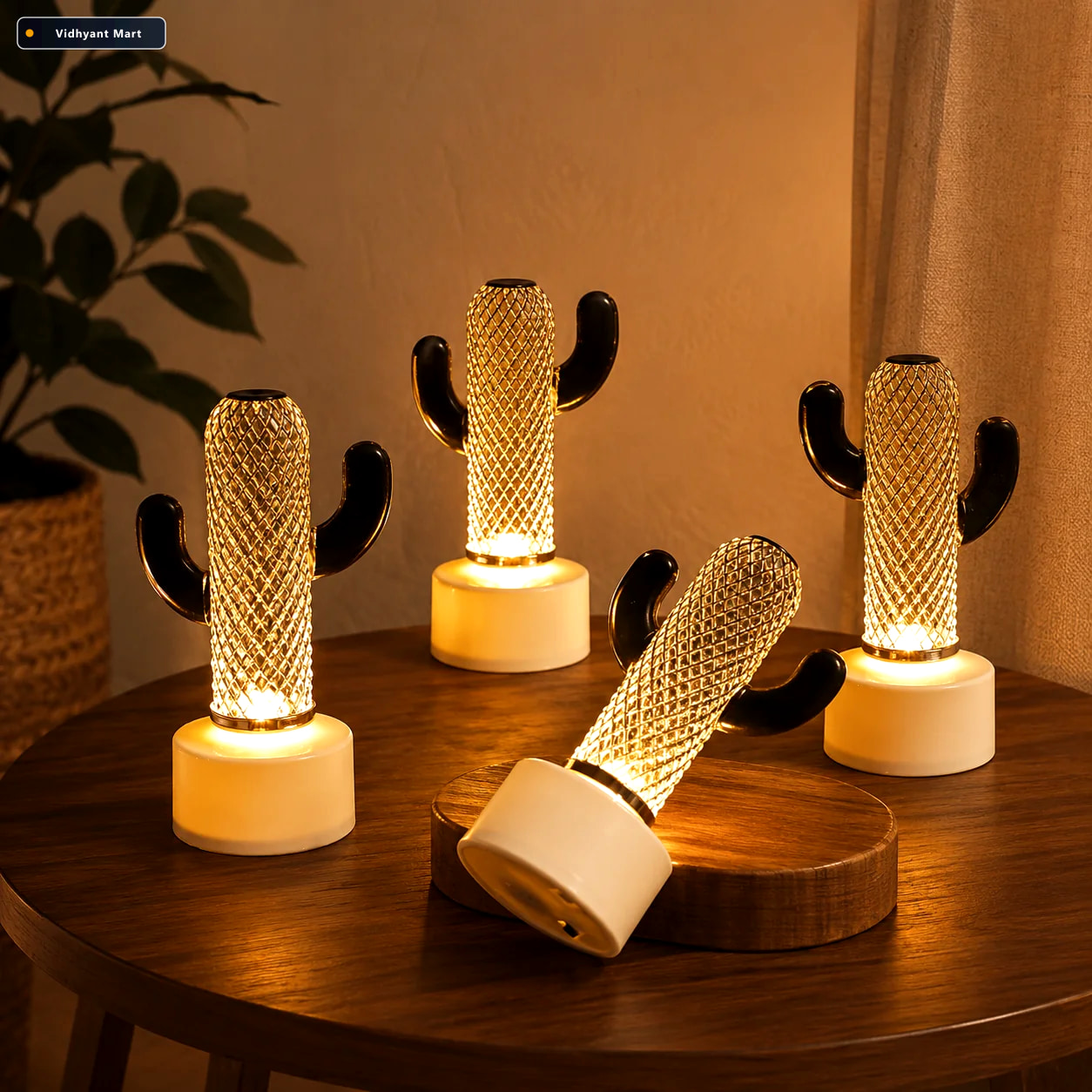 Vidhyant Mart Cactus Shaped Flameless Led Candles Safe Decorativ 1