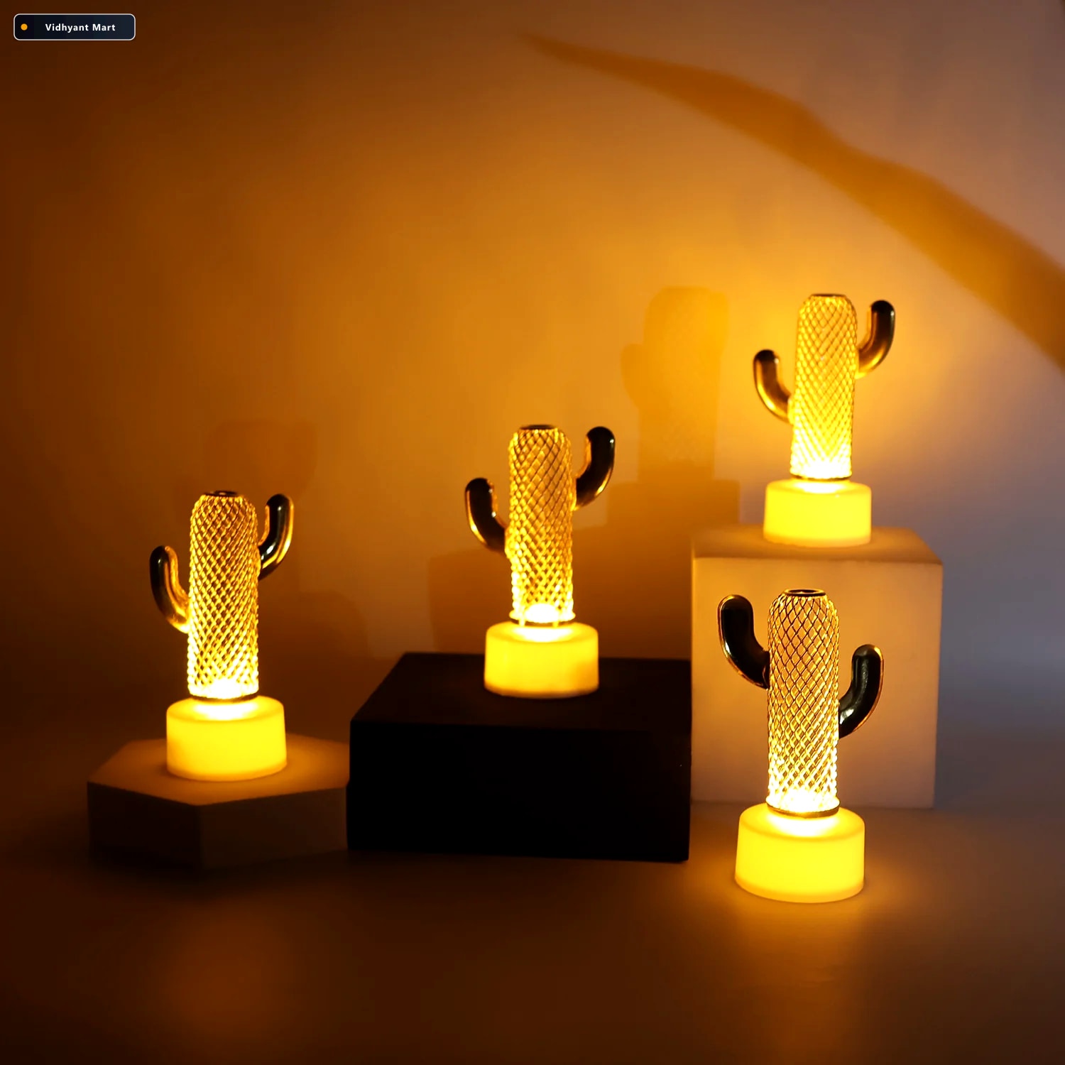 Vidhyant Mart Cactus Shaped Flameless Led Candles Safe Decorativ 3