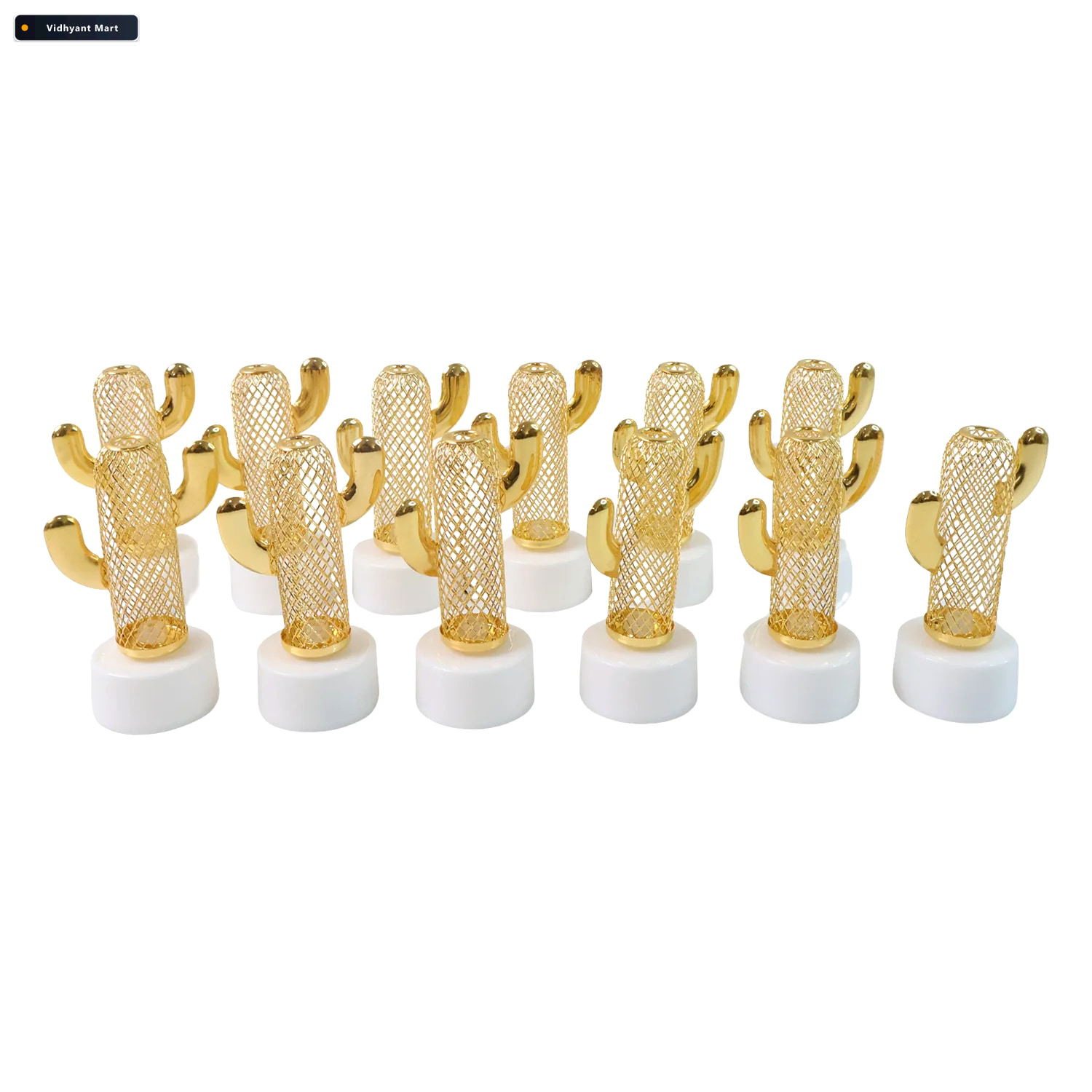 Vidhyant Mart Cactus Shaped Flameless Led Candles Set Of 12 Safe 4