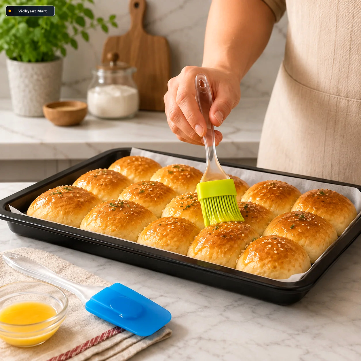 Vidhyant Mart Cake Pastry Brush And Spatula Set Silicone Baking 1