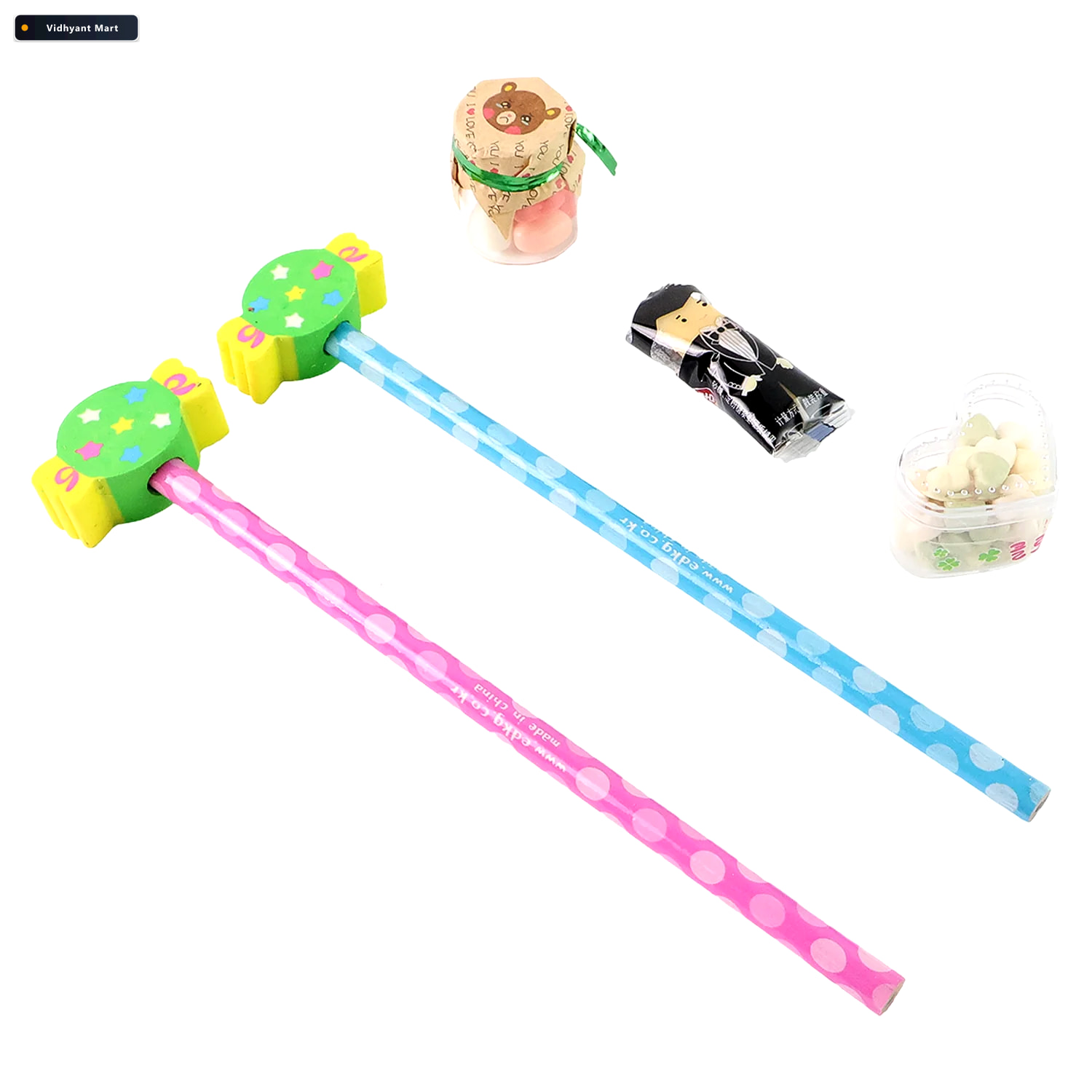 Vidhyant Mart Candy Themed Pencil Set Fun Kids Stationery Combo 3