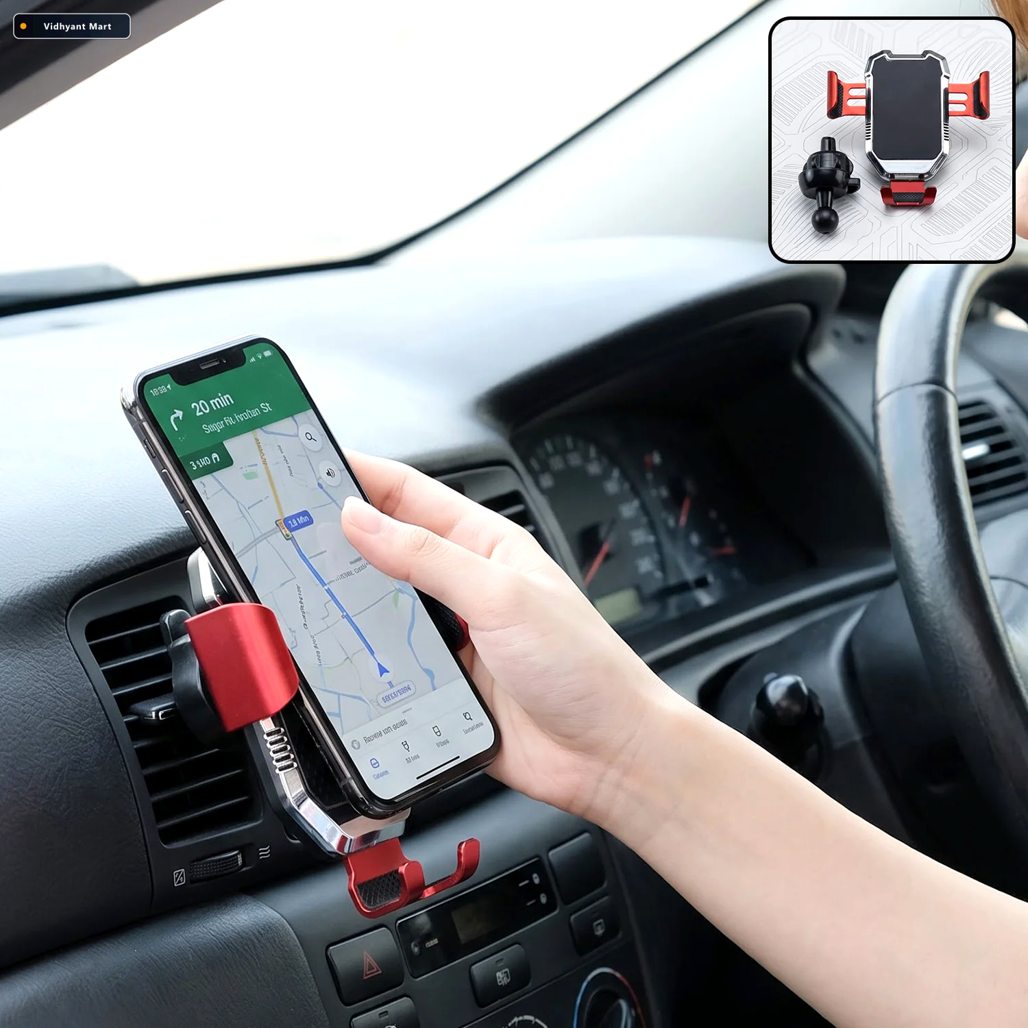 Vidhyant Mart Car Ac Vent Mobile Holder With Gravity Grip And Ad 1