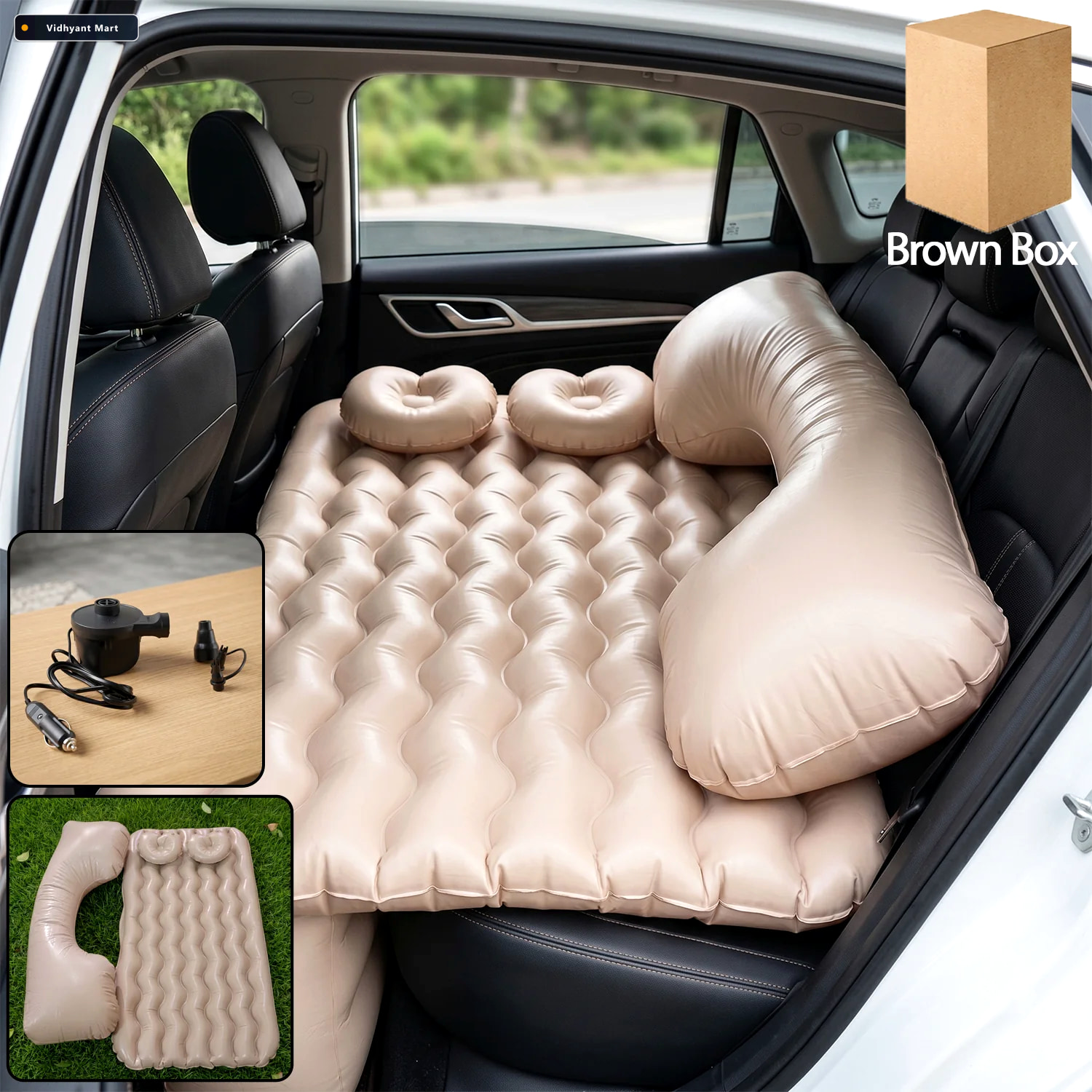 Vidhyant Mart Car Air Mattress Inflatable Bed Set With Pump Pill 1