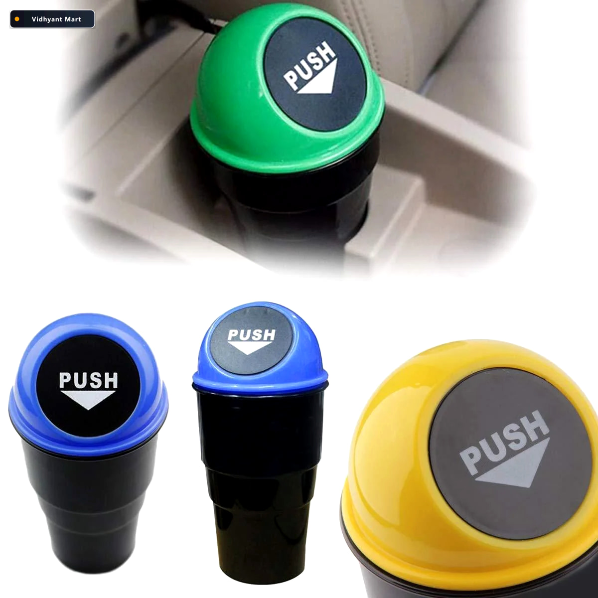 Vidhyant Mart Car Dustbin Compact Portable Waste Bin For Vehicle 2