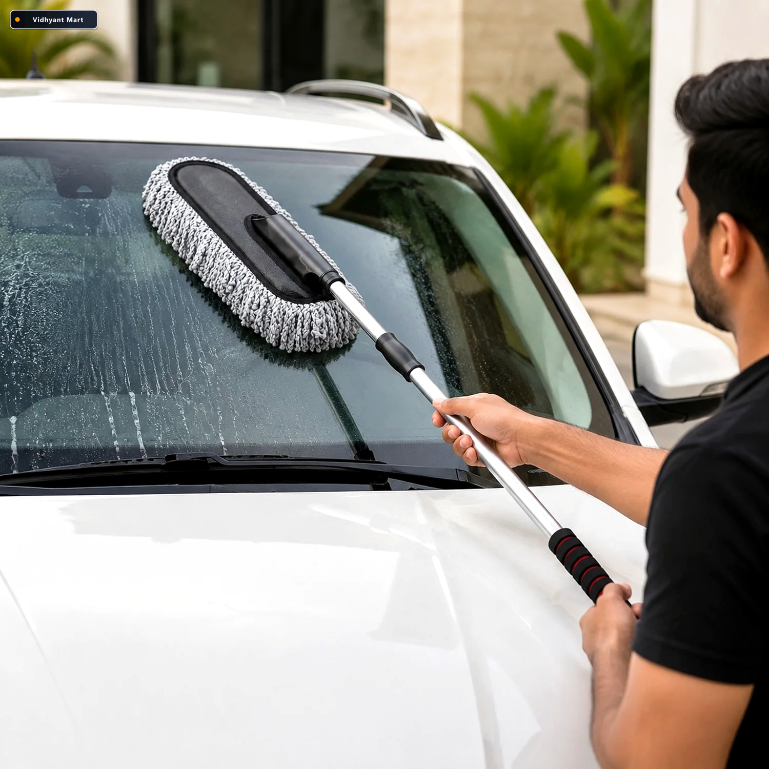 Vidhyant Mart Car Duster Retractable Handle Microfiber Velvet Wh 1