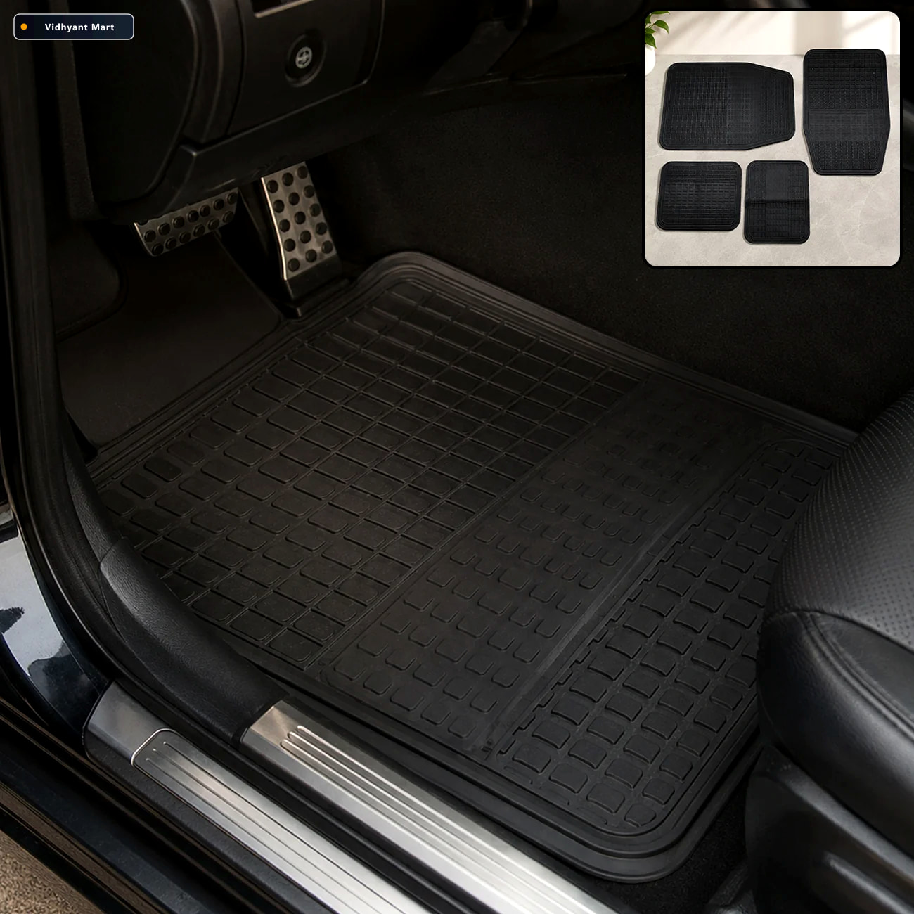 Vidhyant Mart Car Floor Mat Set Durable Waterproof Protection Fo 1