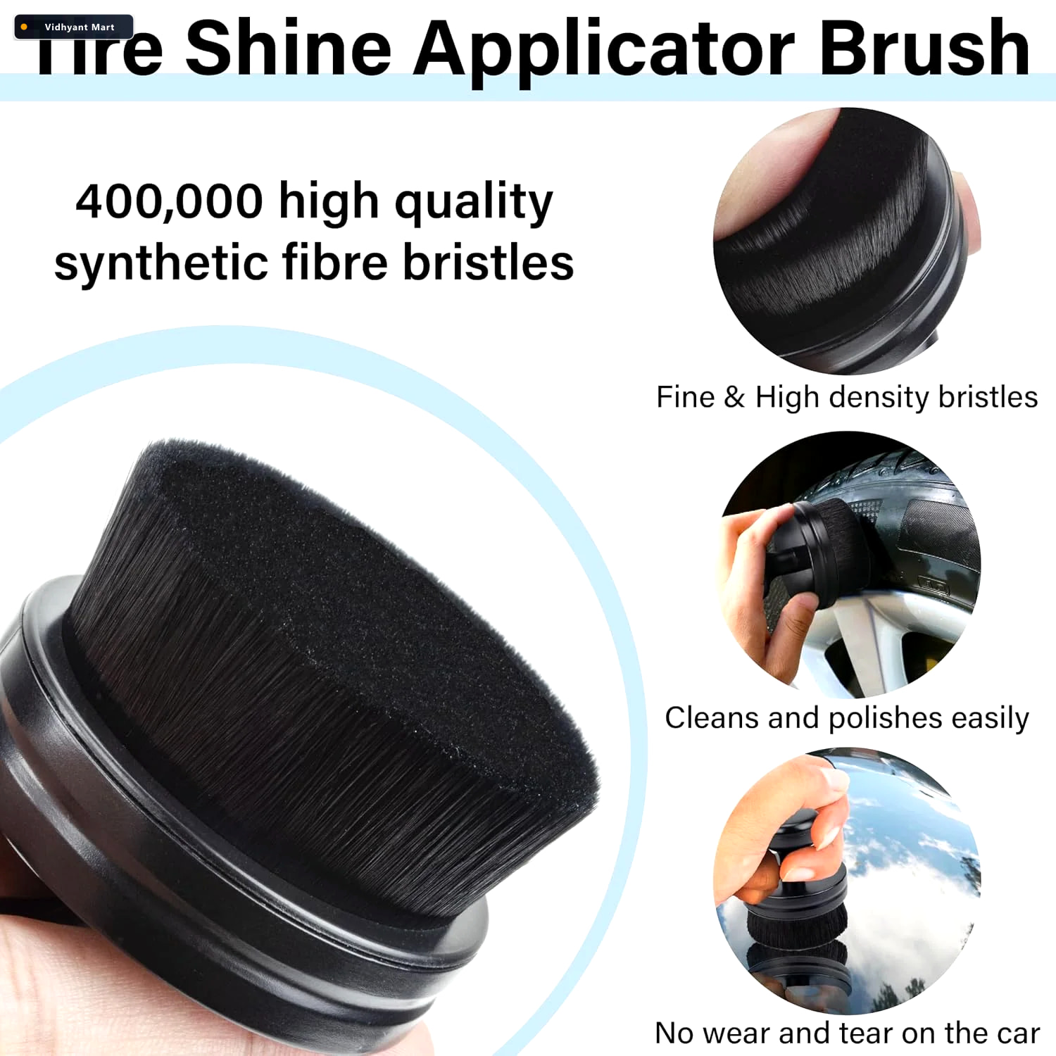 Vidhyant Mart Car Multipurpose Cleaning Brush For Tyre Dashboard 2