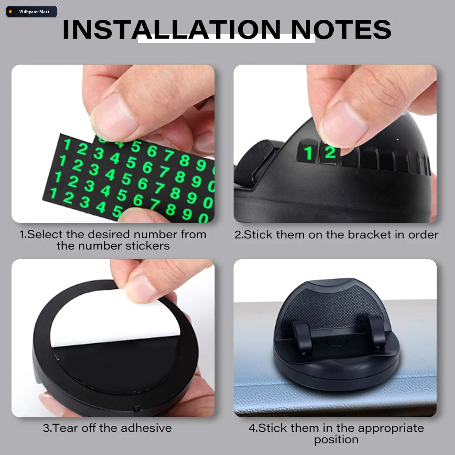 Vidhyant Mart Car Phone Holder 2 In 1 Anti Slip Dashboard Mount 3