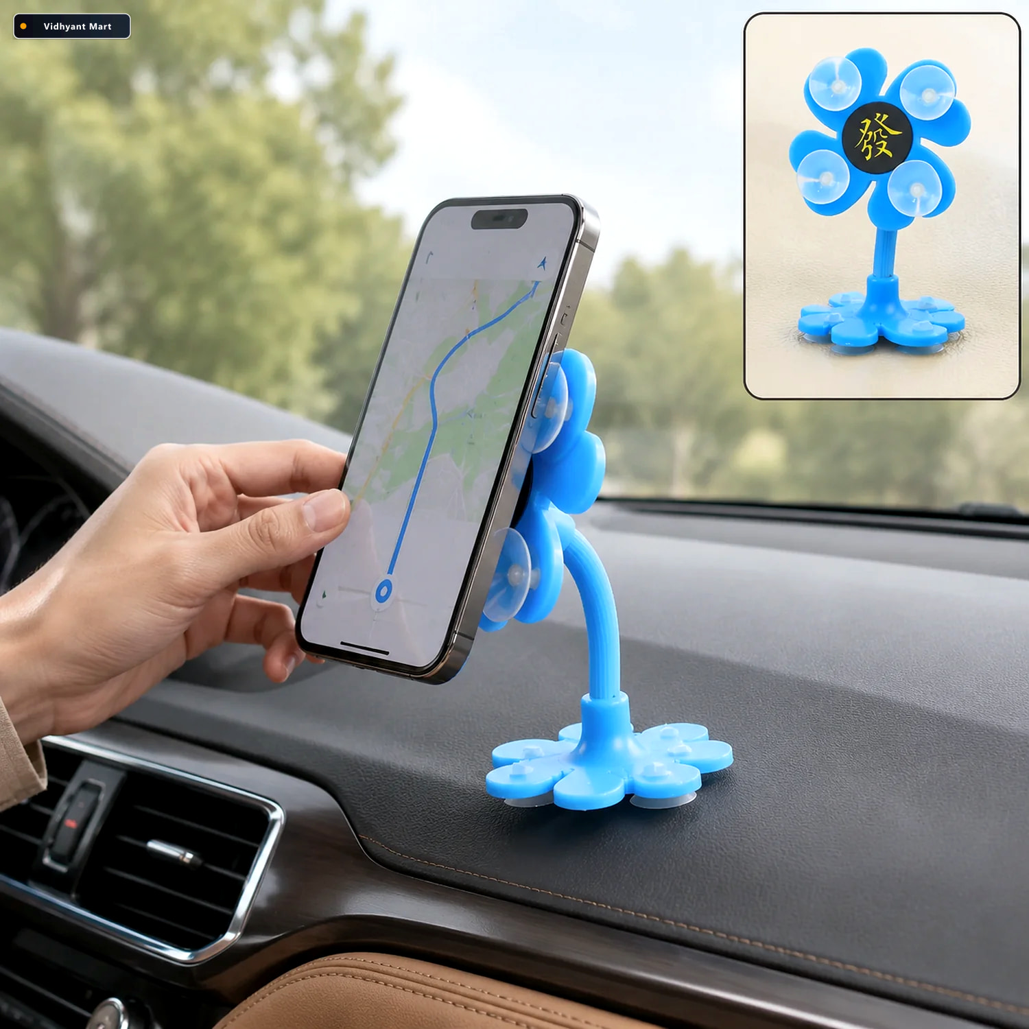 Vidhyant Mart Car Phone Holder 360 Rotatable Sucker Mount Gambit 1