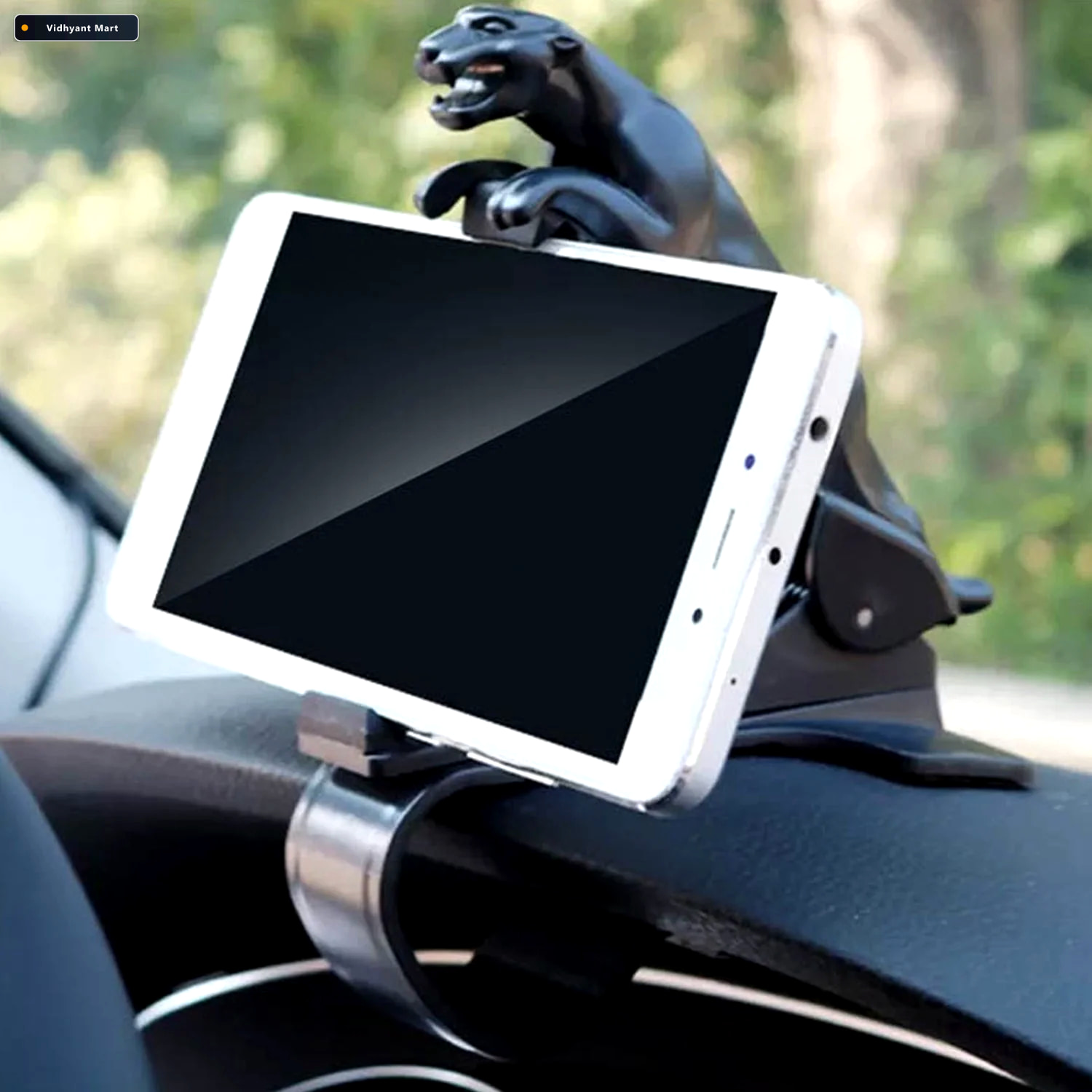 Vidhyant Mart Car Phone Holder Leopard Design 360 Rotation Clip 1