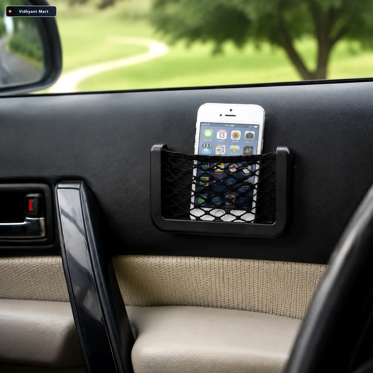 Vidhyant Mart Car Seat Organizer Mesh Storage For Phone Purse Ve 1