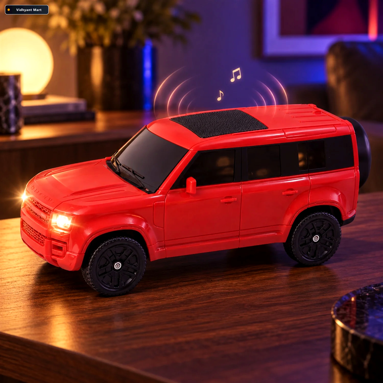 Vidhyant Mart Car Shaped Wireless Speaker With Light Up Headligh 1
