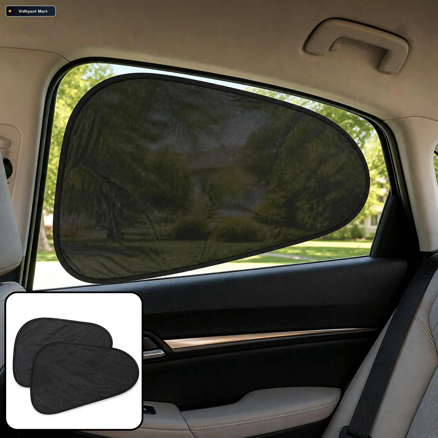 Vidhyant Mart Car Side Window Sun Shade Mesh Cover For Uv Protec 1