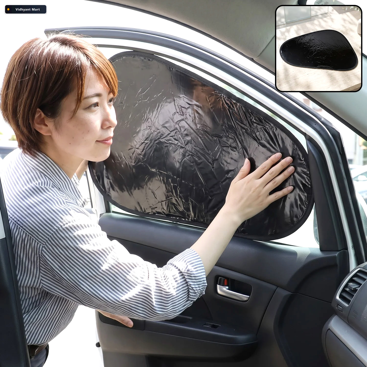 Vidhyant Mart Car Side Window Sun Shade Protector With Suction C 1