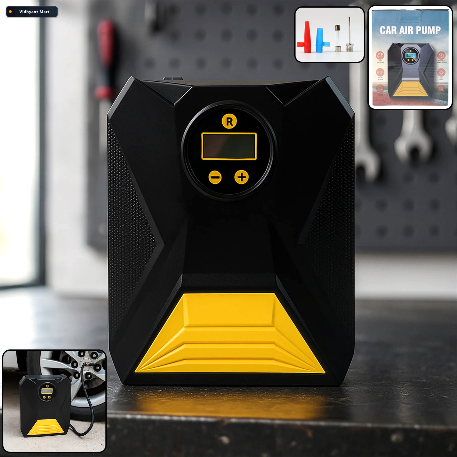 Vidhyant Mart Car Tyre Air Compressor Mini Digital Portable Pump 1