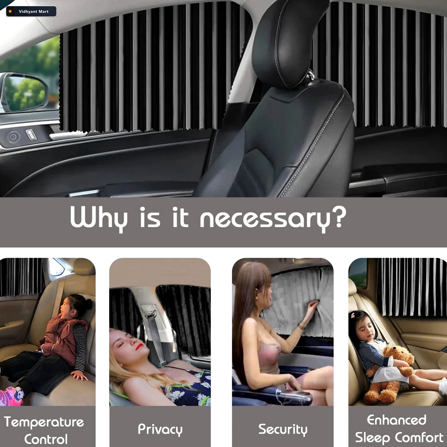 Vidhyant Mart Car Window Sunshade 4 Pcs Magnetic Set For Uv Priv 2