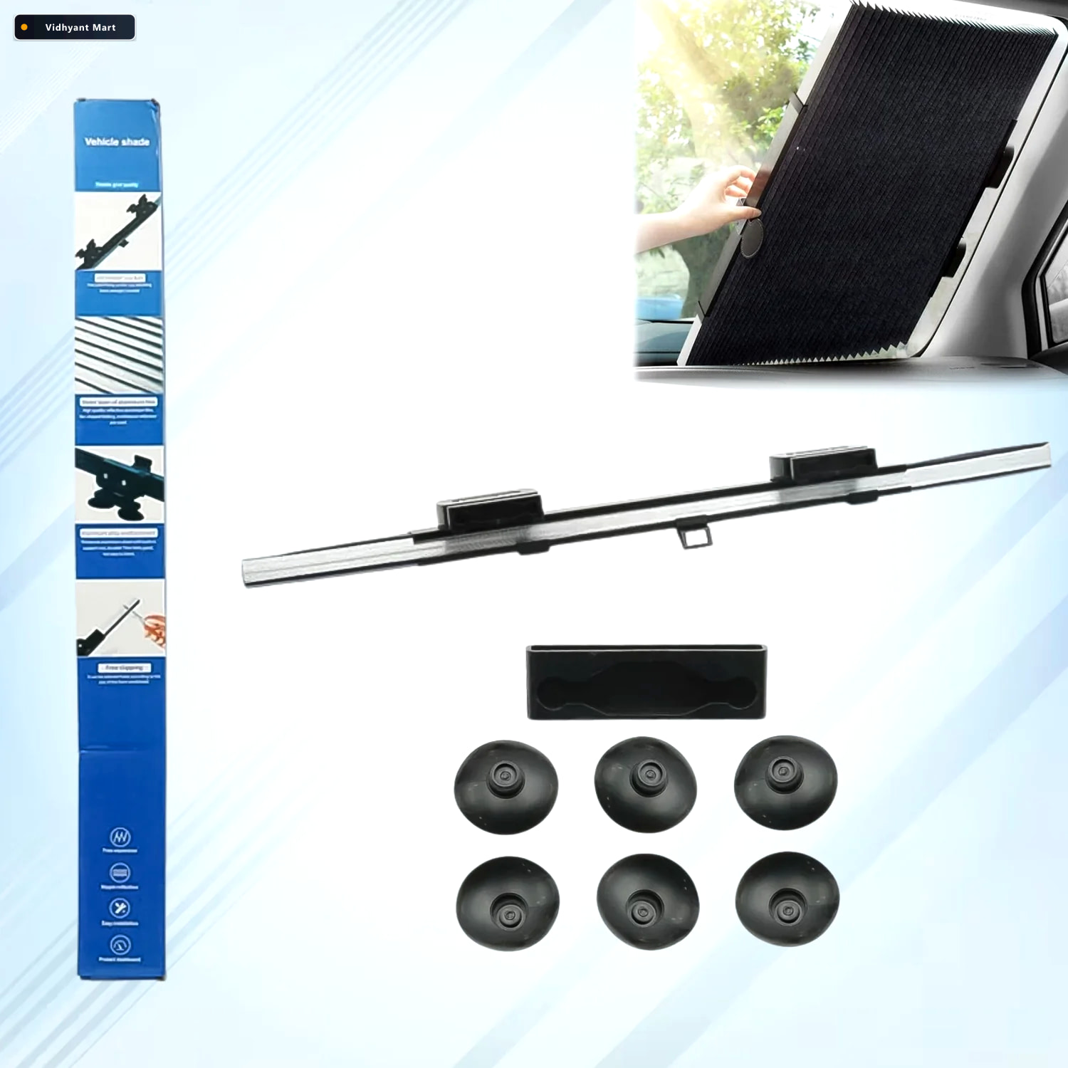 Vidhyant Mart Car Windshield Sun Shade Foldable Uv Protection Ve 2