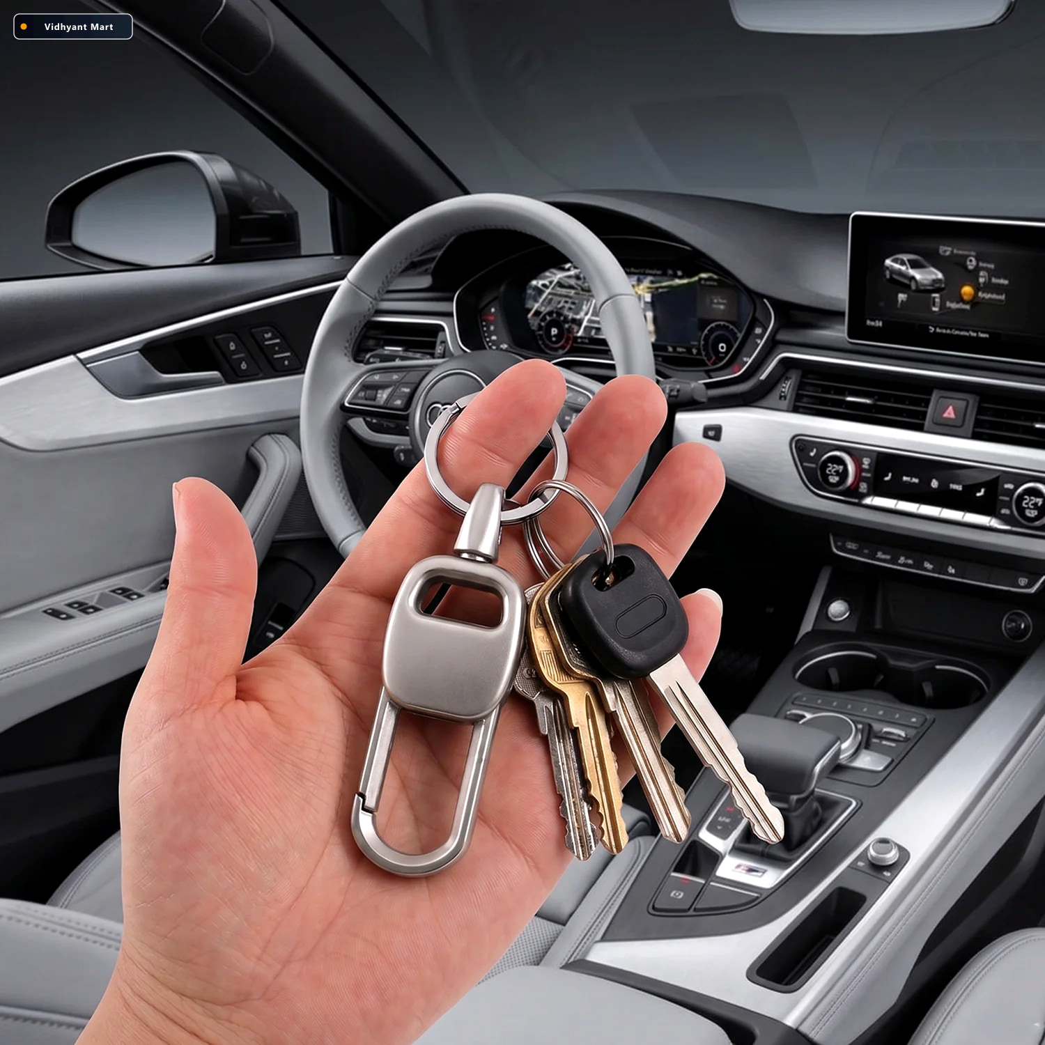 Vidhyant Mart Carabiner Key Holder Heavy Duty Secure Metal Clip 3