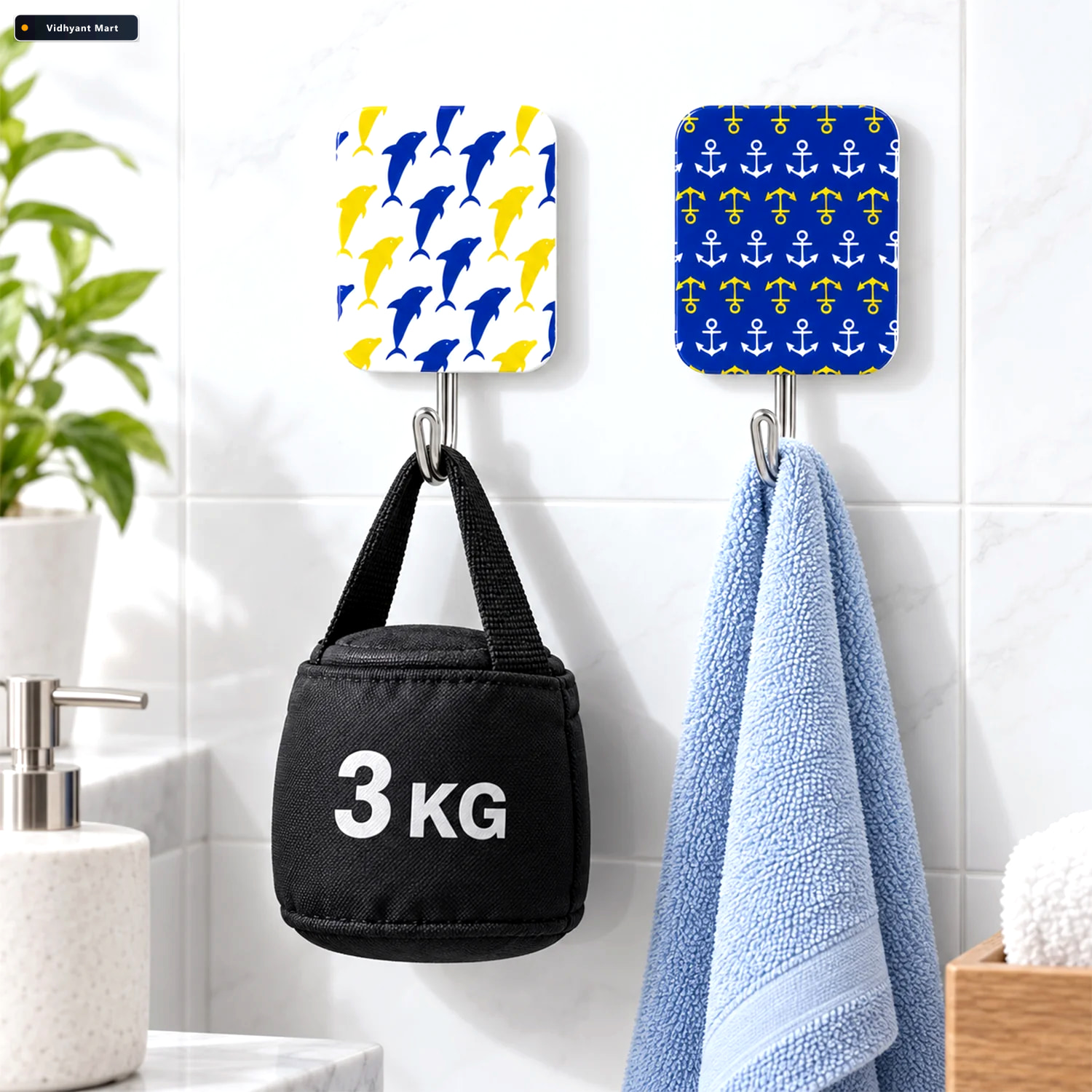 Vidhyant Mart Cartoon Adhesive Wall Hooks For Home Drill Free Wa 2