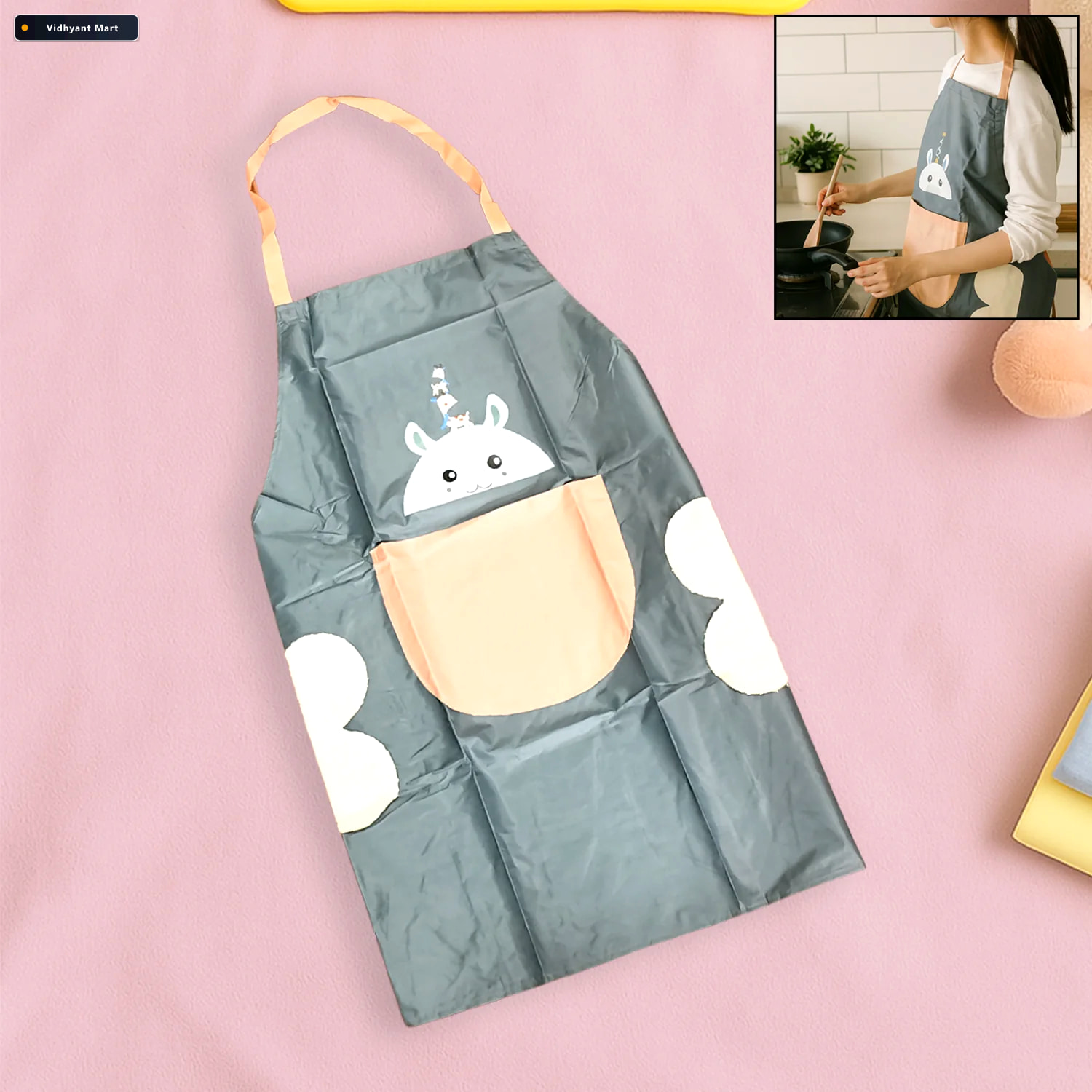 Vidhyant Mart Cartoon Animal Kitchen Apron Durable With Front Po 1