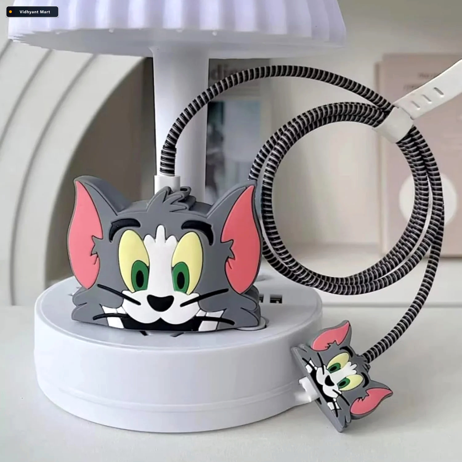 Vidhyant Mart Cartoon Charger Cover Silicon Protector For Iphone 1