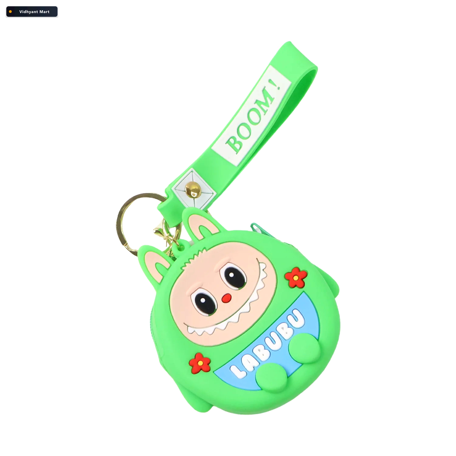 Vidhyant Mart Cartoon Coin Pouch With Keychain Cute Compact Orga 4