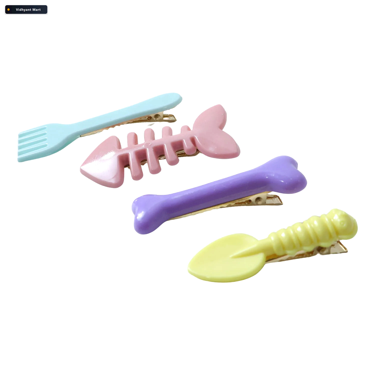 Vidhyant Mart Cartoon Hair Clips Playful Secure 4 Pc Hair Access 4