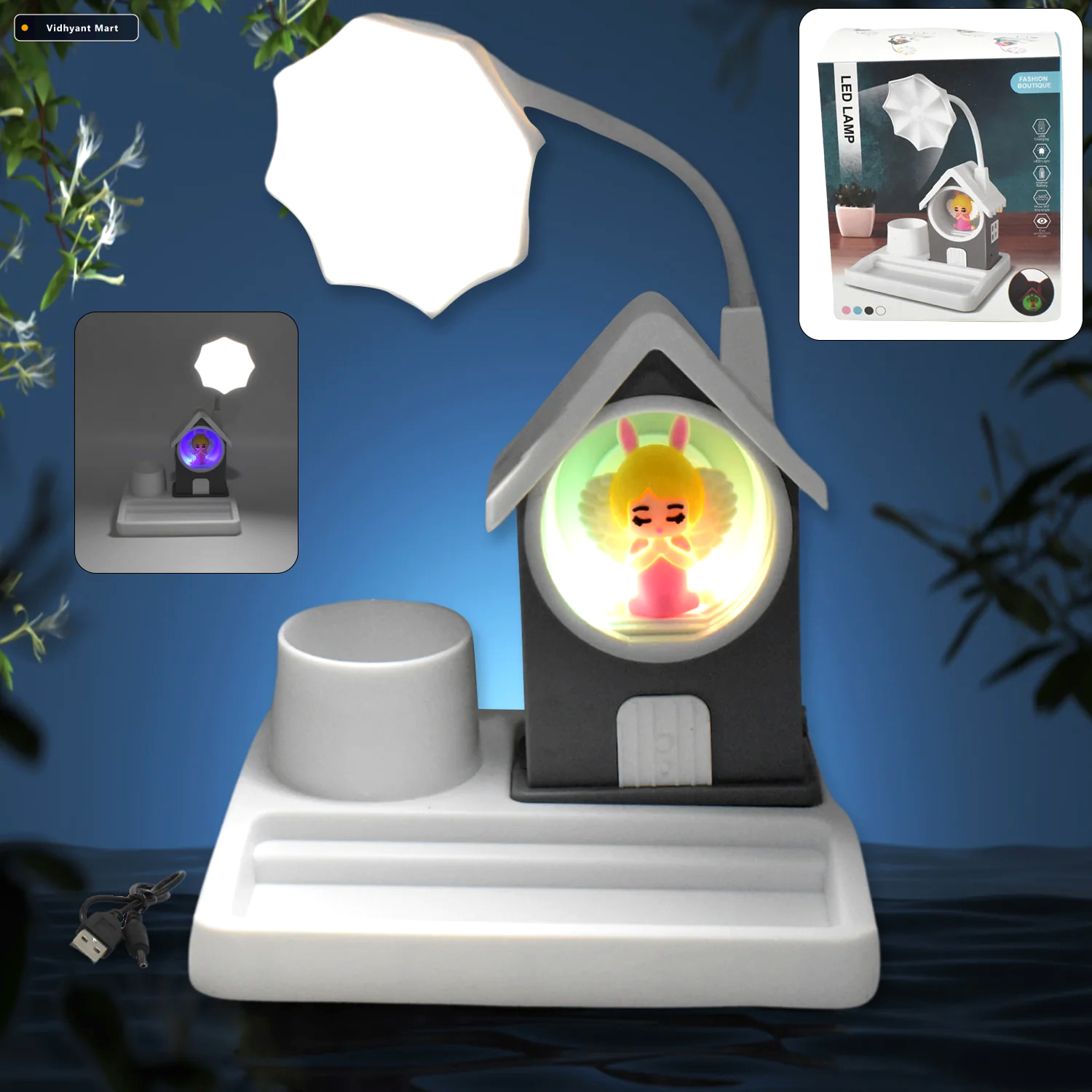 Vidhyant Mart Cartoon Led Desk Lamp Eye Protection Multi Color D 2